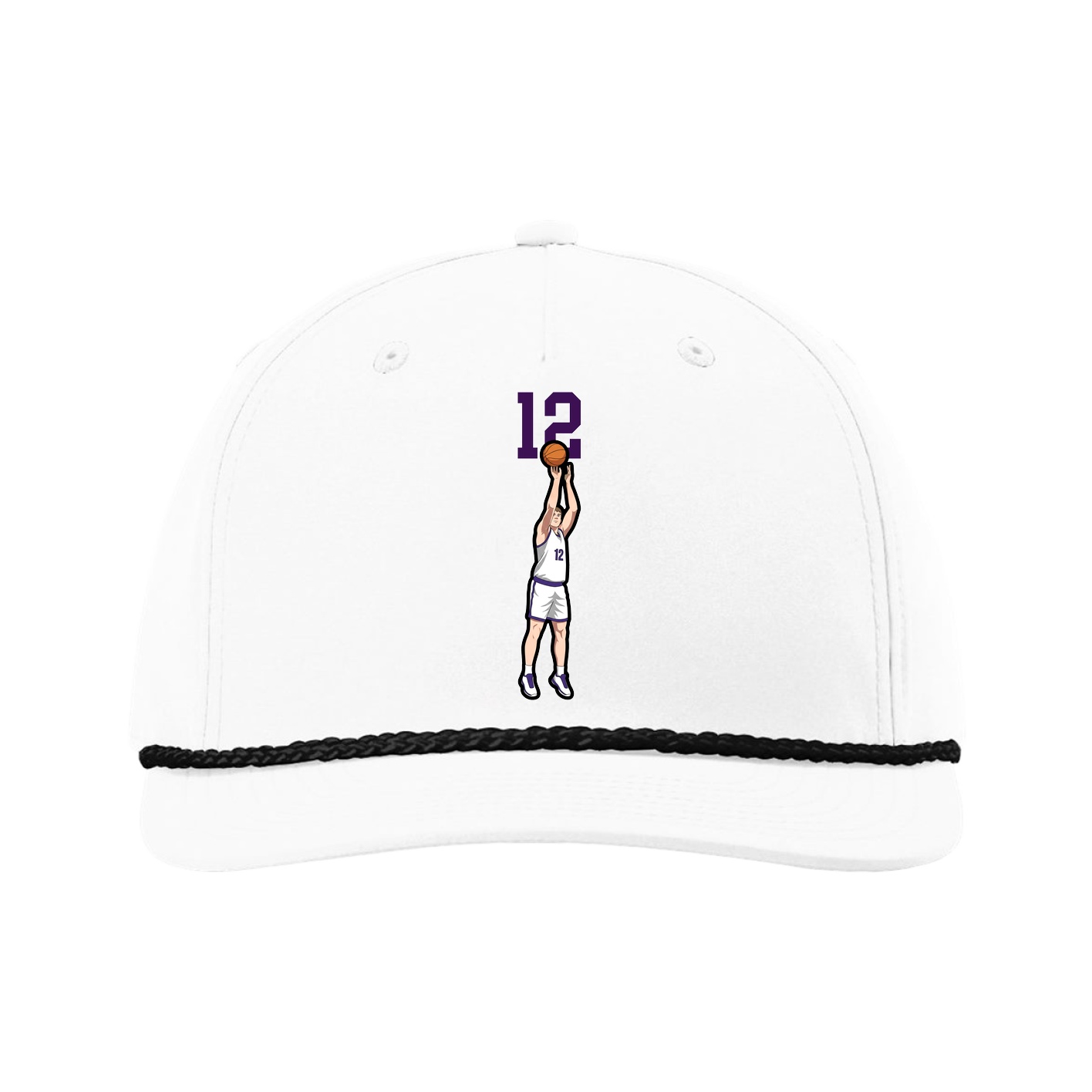 Five-Panel Classic Rope Cap — Number Top in White