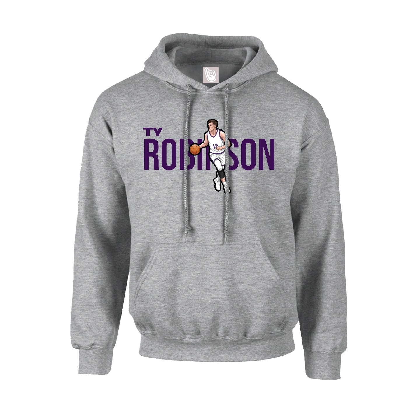 Youth Hoodie — Player Name in Grey