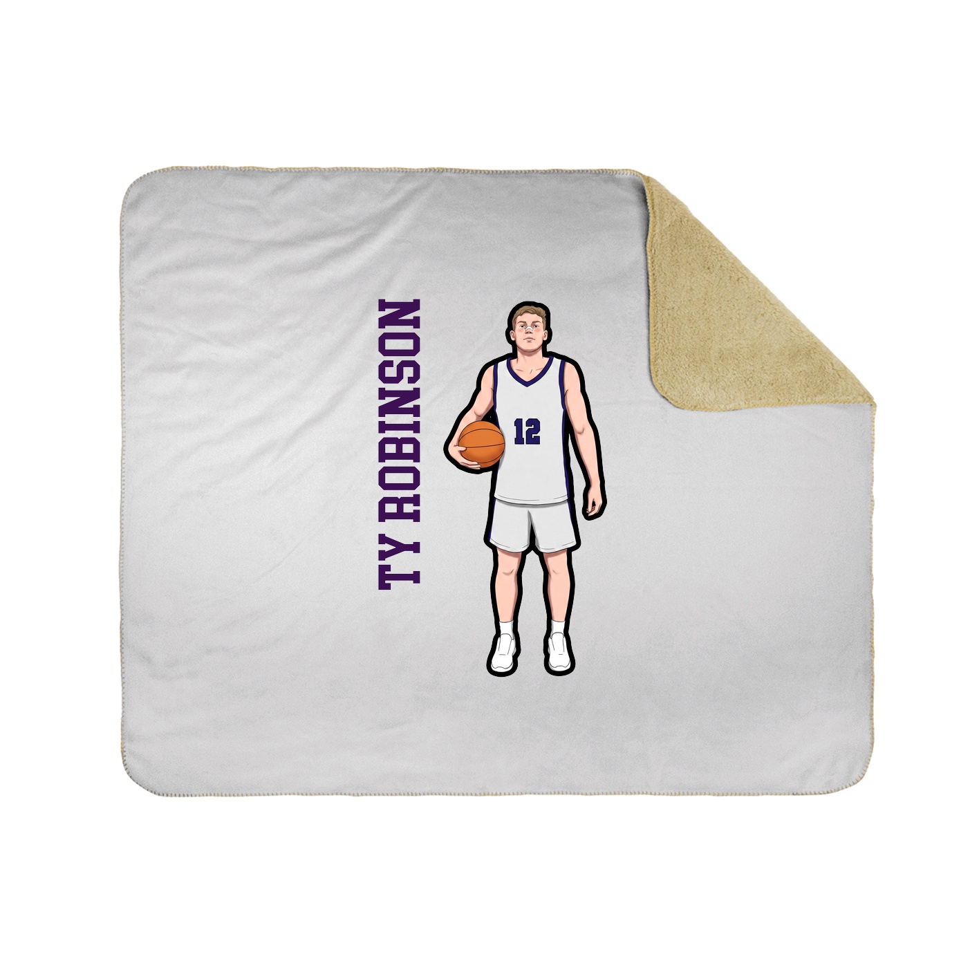 Throw Blanket — Name Vertical in White