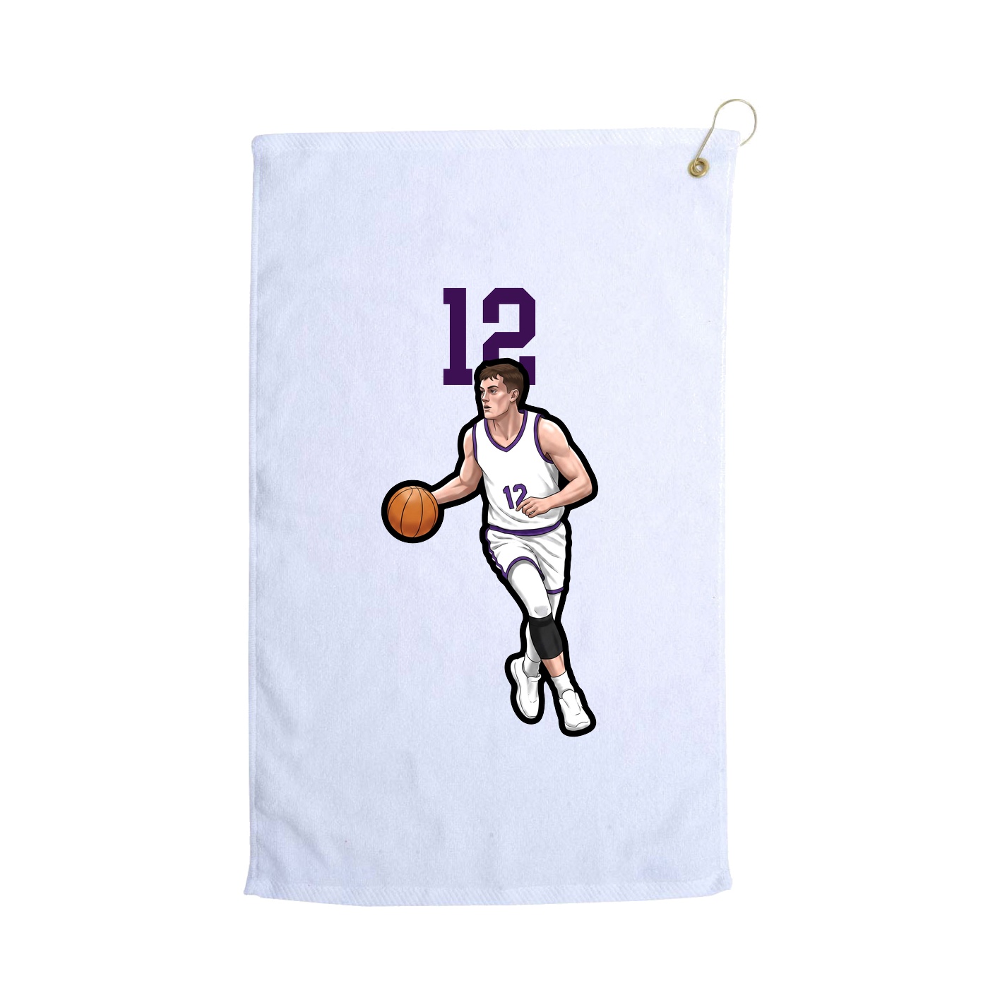 Golf Towel — Number Top in White