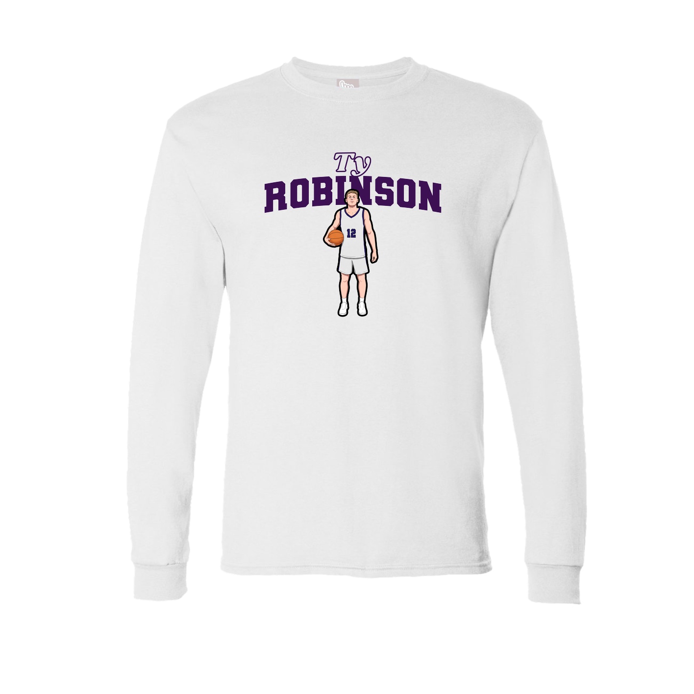 Long Sleeve Tee — Name Arch in White