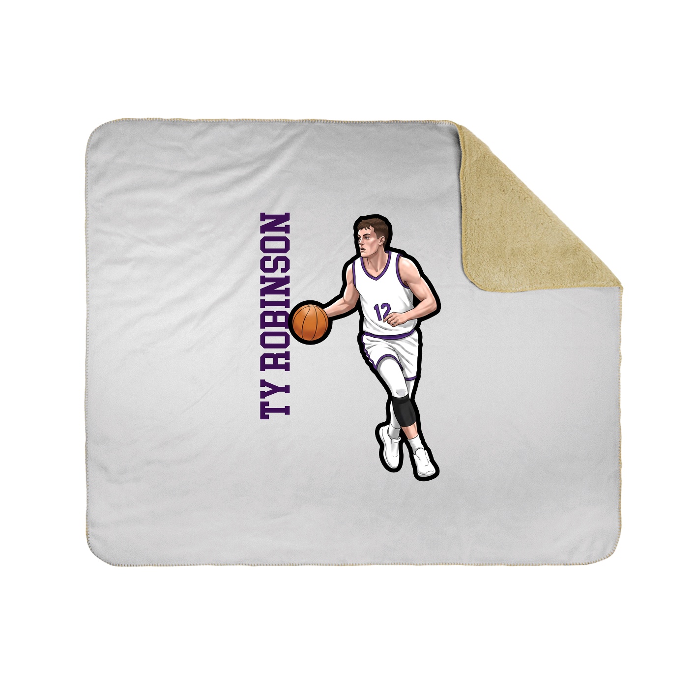 Throw Blanket — Name Vertical in White