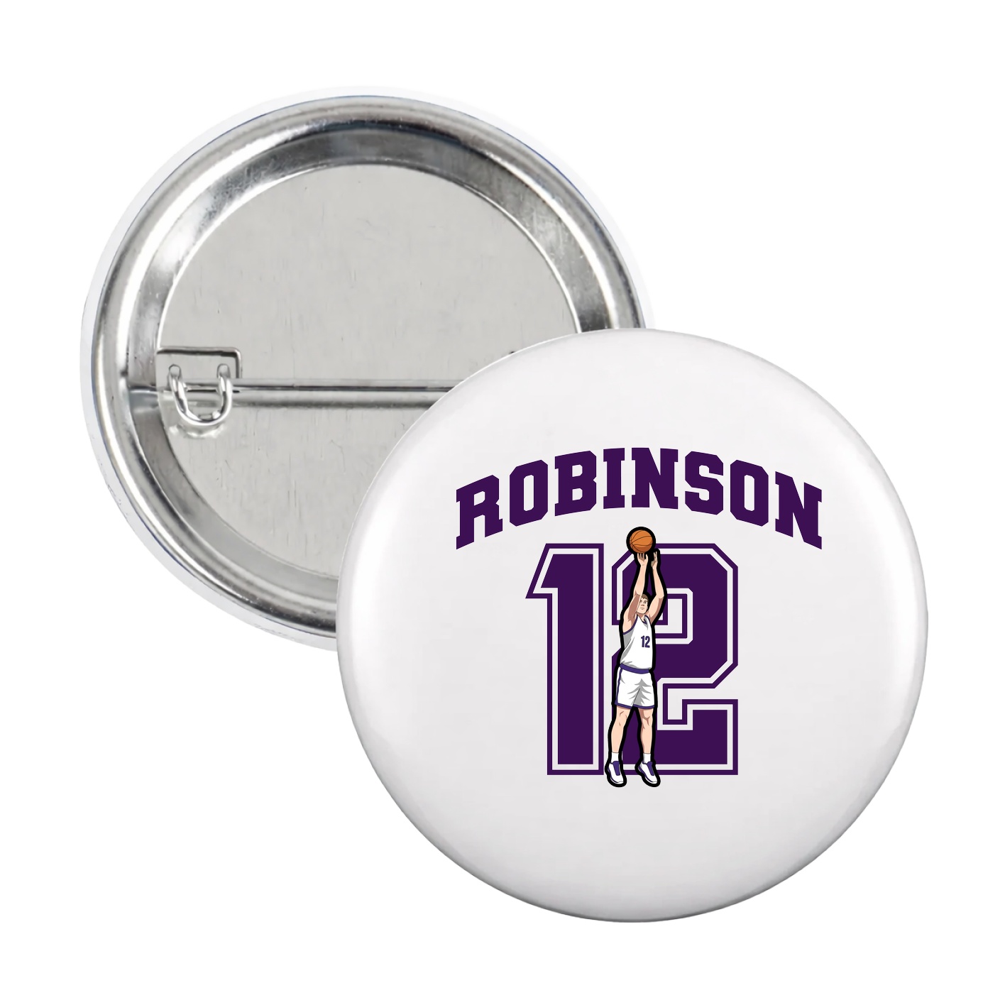 Game Day Button — Number in White