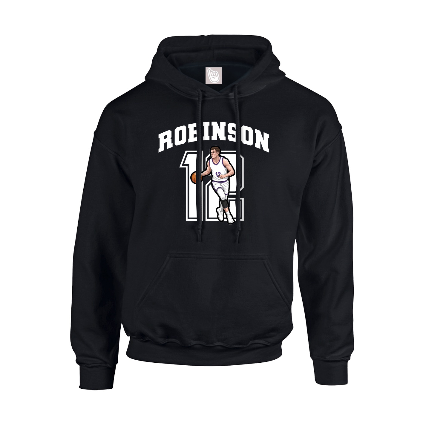 Youth Hoodie — Number in Black