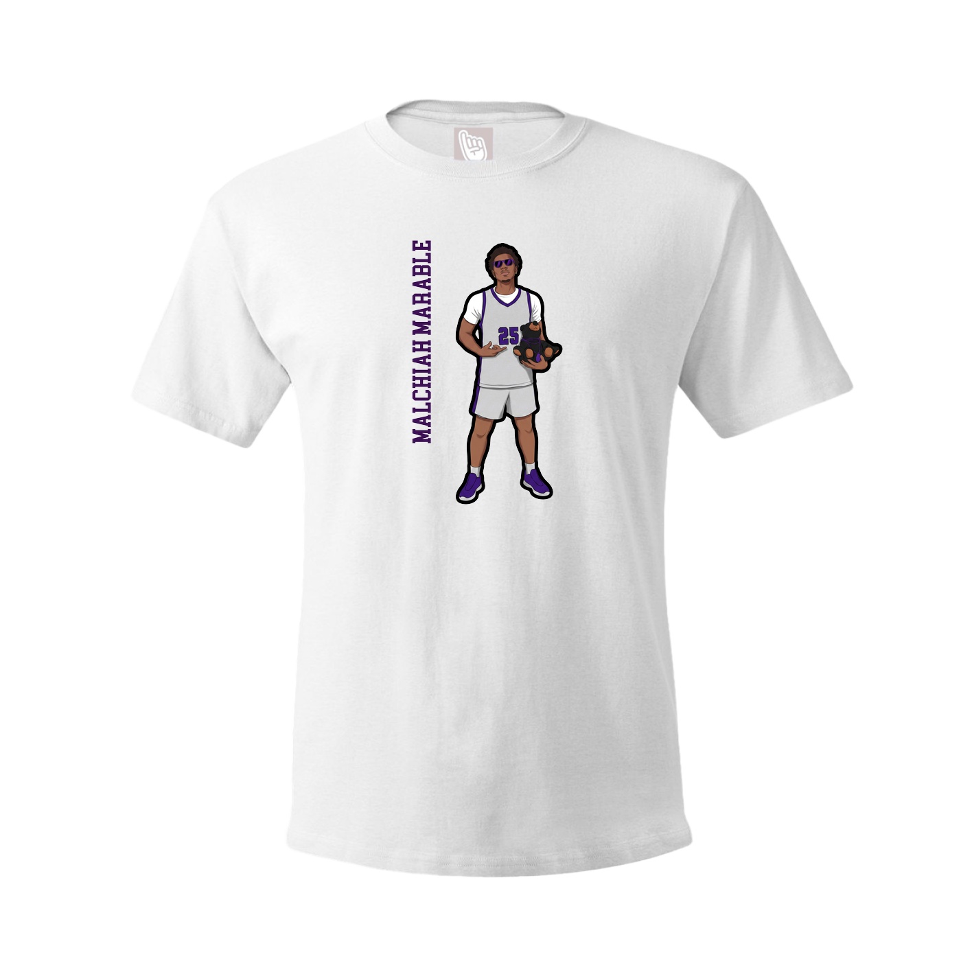 Youth Tee — Name Vertical in White