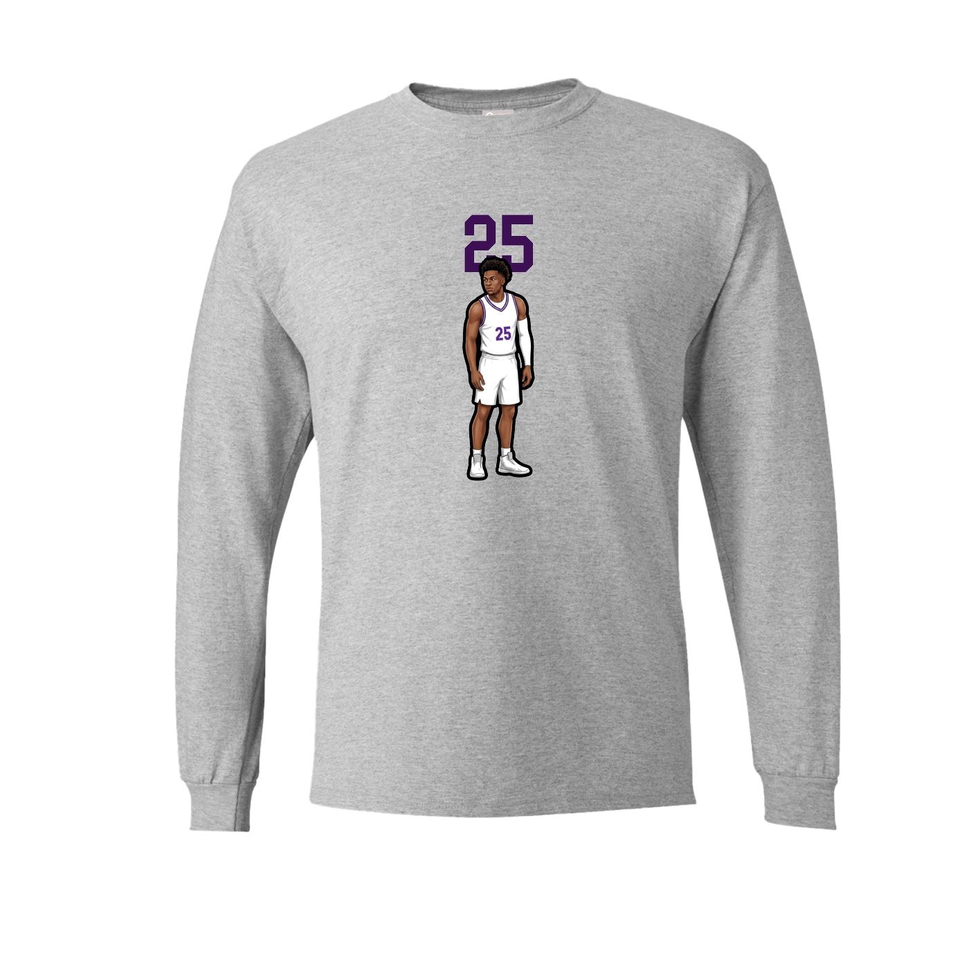 Long Sleeve Tee — Number Top in Grey