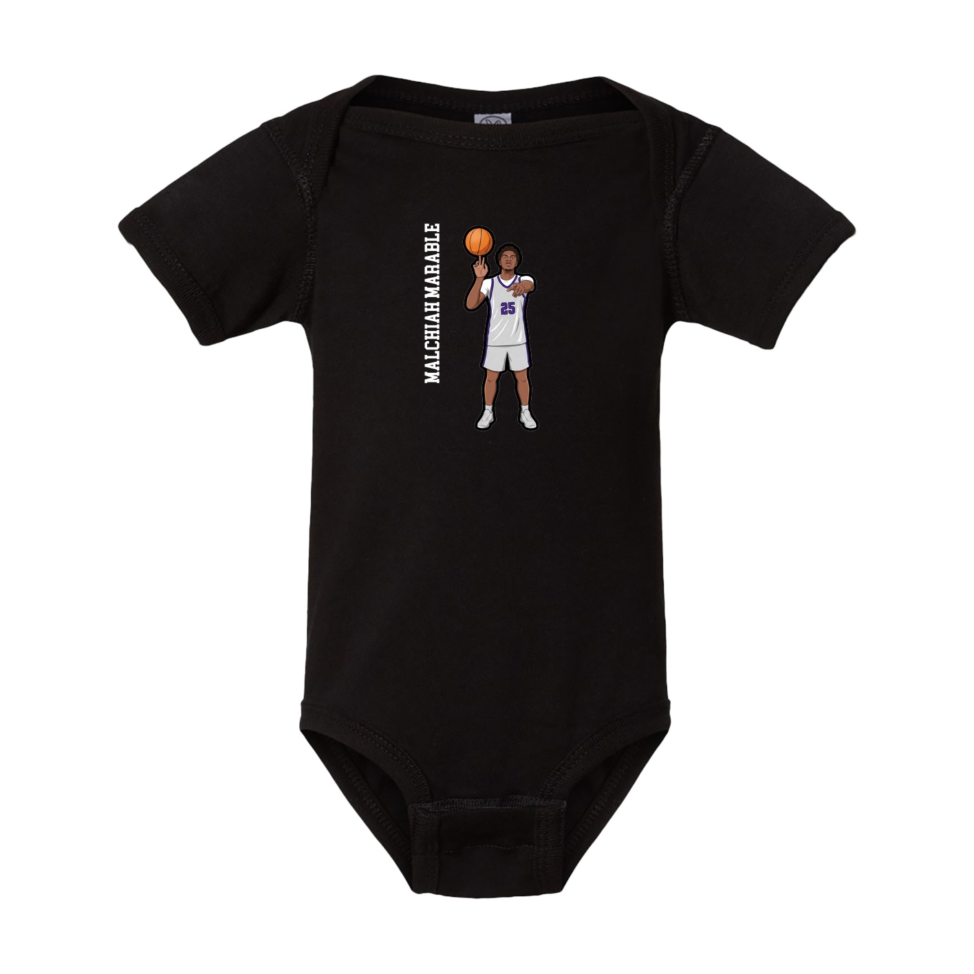 Baby Onesie — Name Vertical in Black
