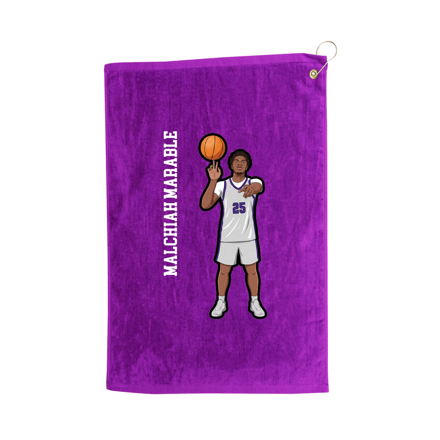 Golf Towel — Name Vertical in Purple