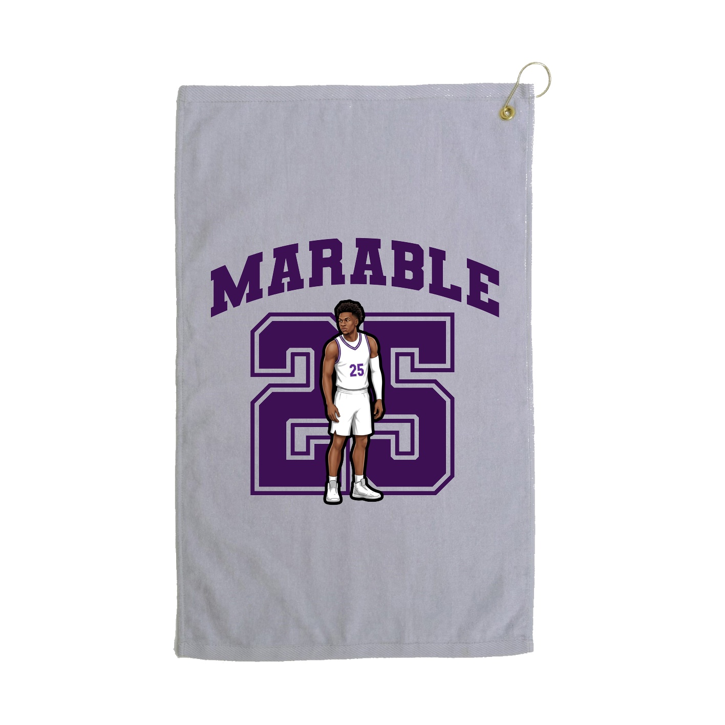 Golf Towel — Number in Grey