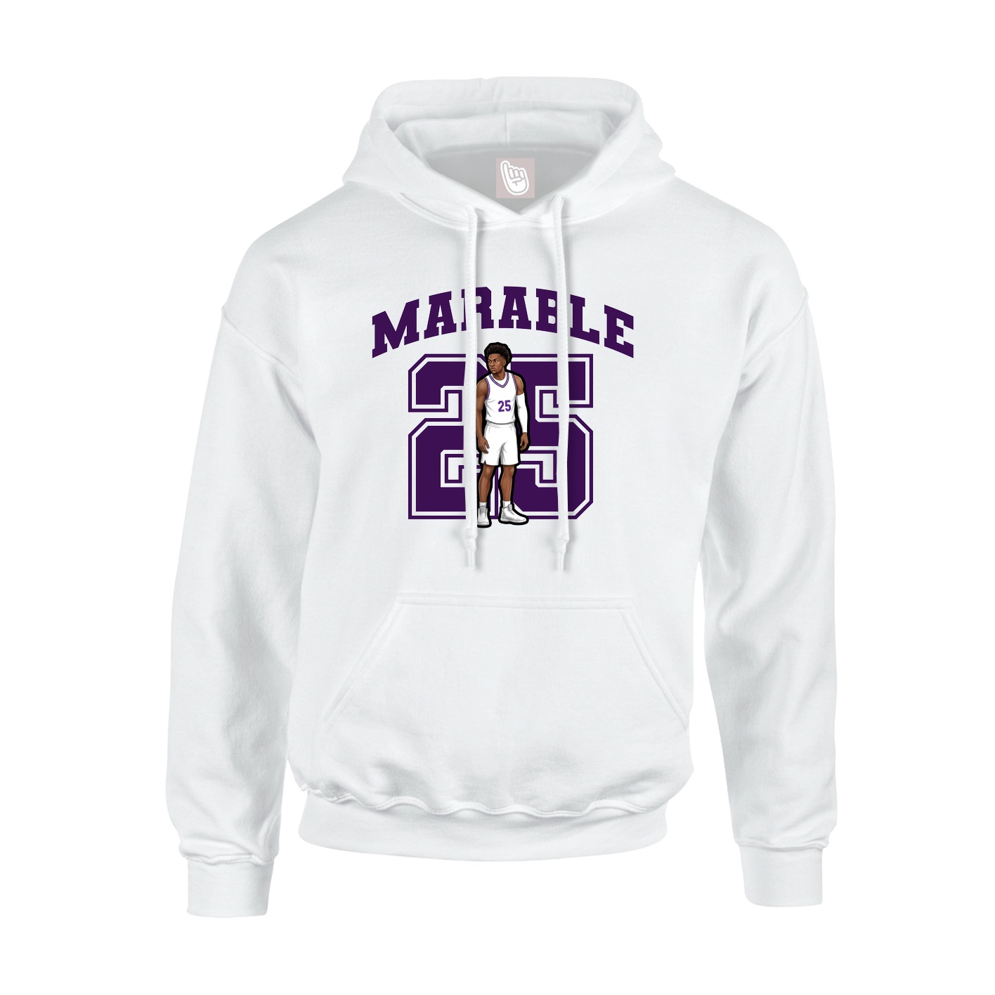 Hoodie — Number in White