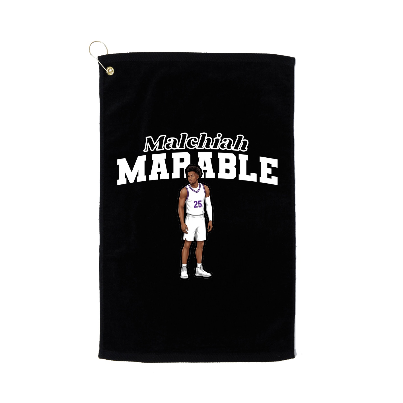 Golf Towel — Name Arch in Black