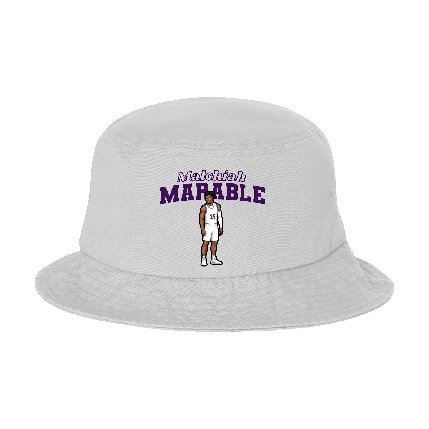 Bucket Cap — Name Arch in White