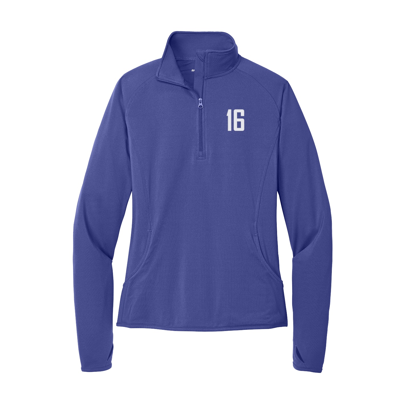 Women's Q-Zip Pullover — Front Shirsy in Purple