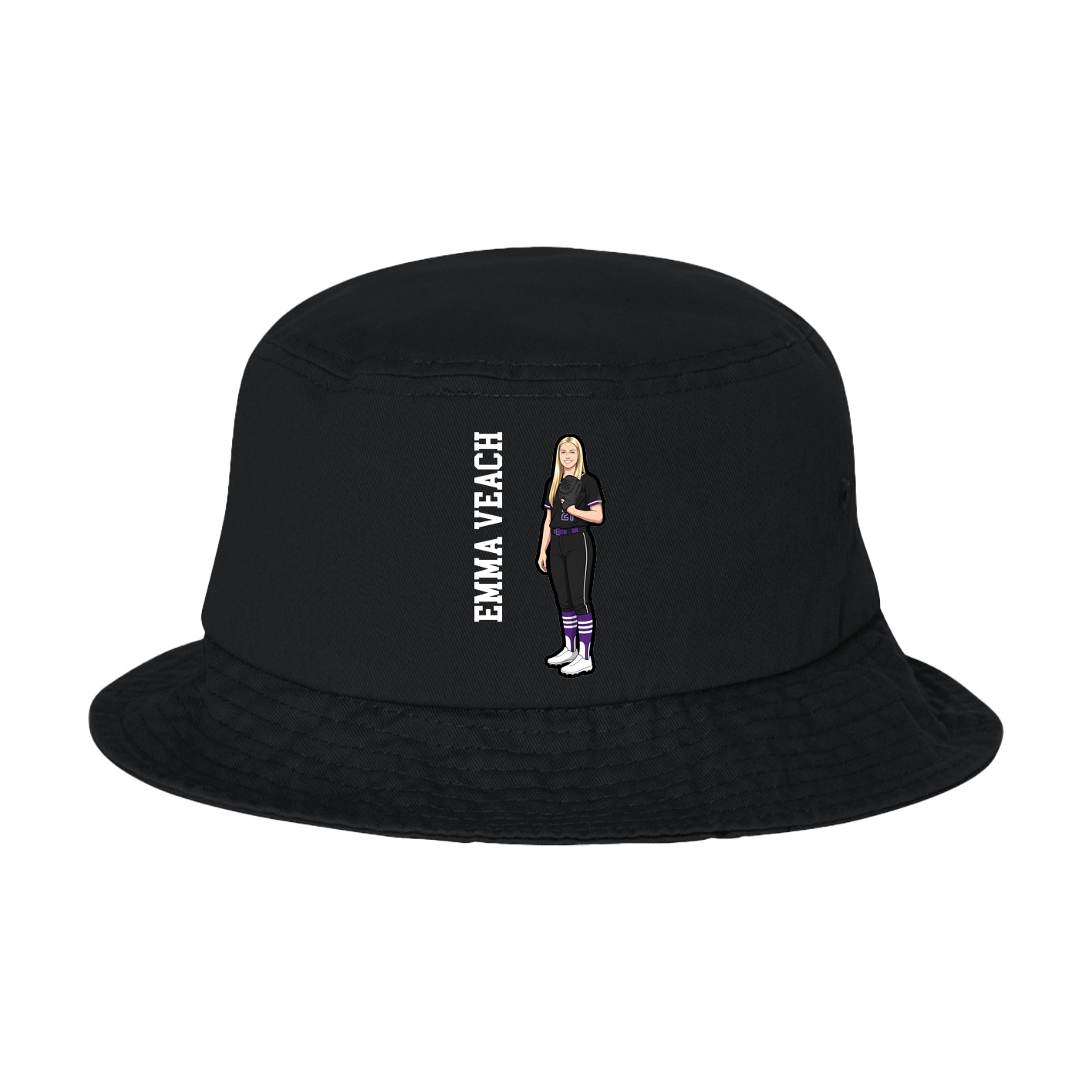 Bucket Cap — Name Vertical in Black
