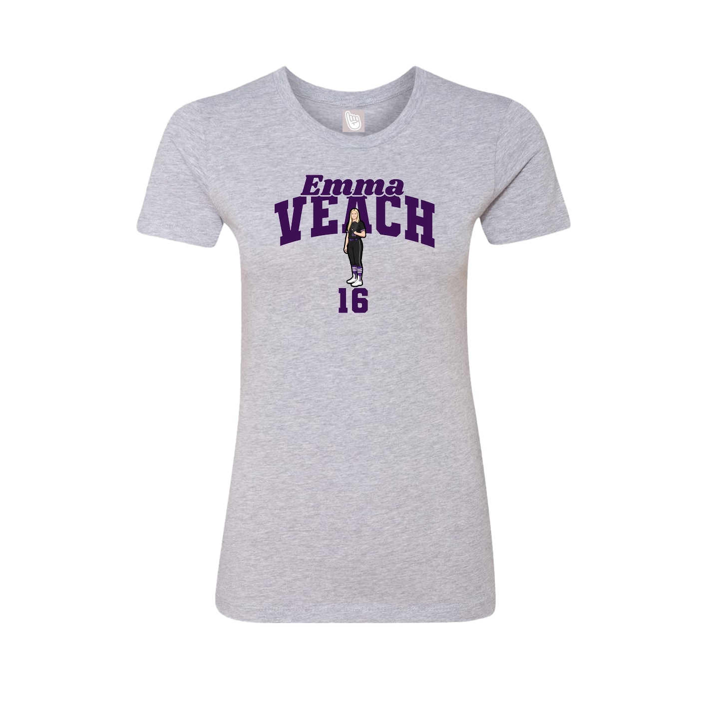 Fitted Women's Tee — Signature Arch in Grey