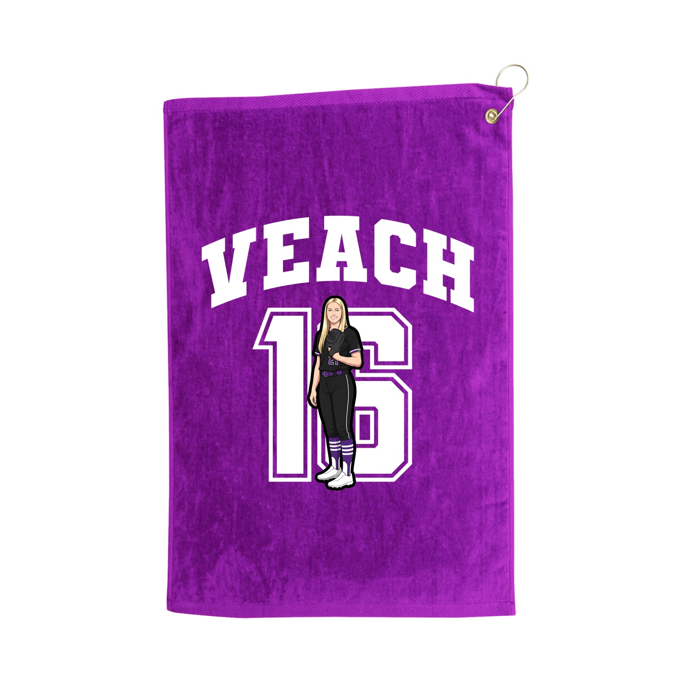Golf Towel — Number in Purple