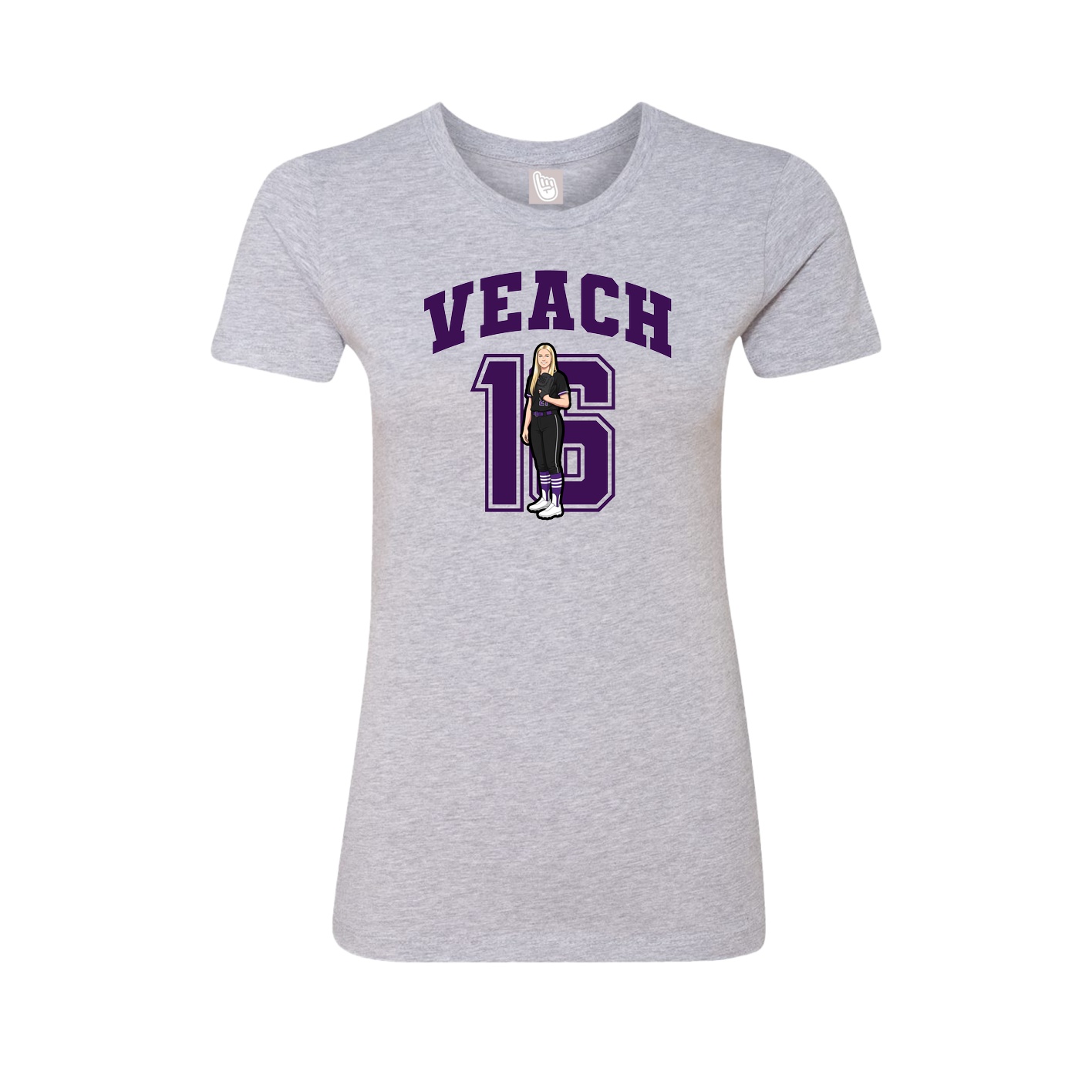 Fitted Women's Tee — Number in Grey