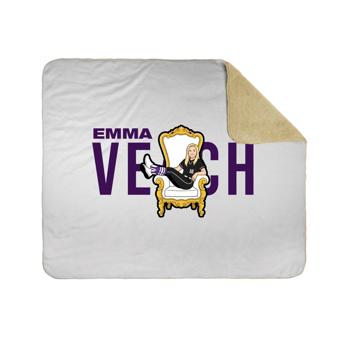 Throw Blanket — Player Name in White