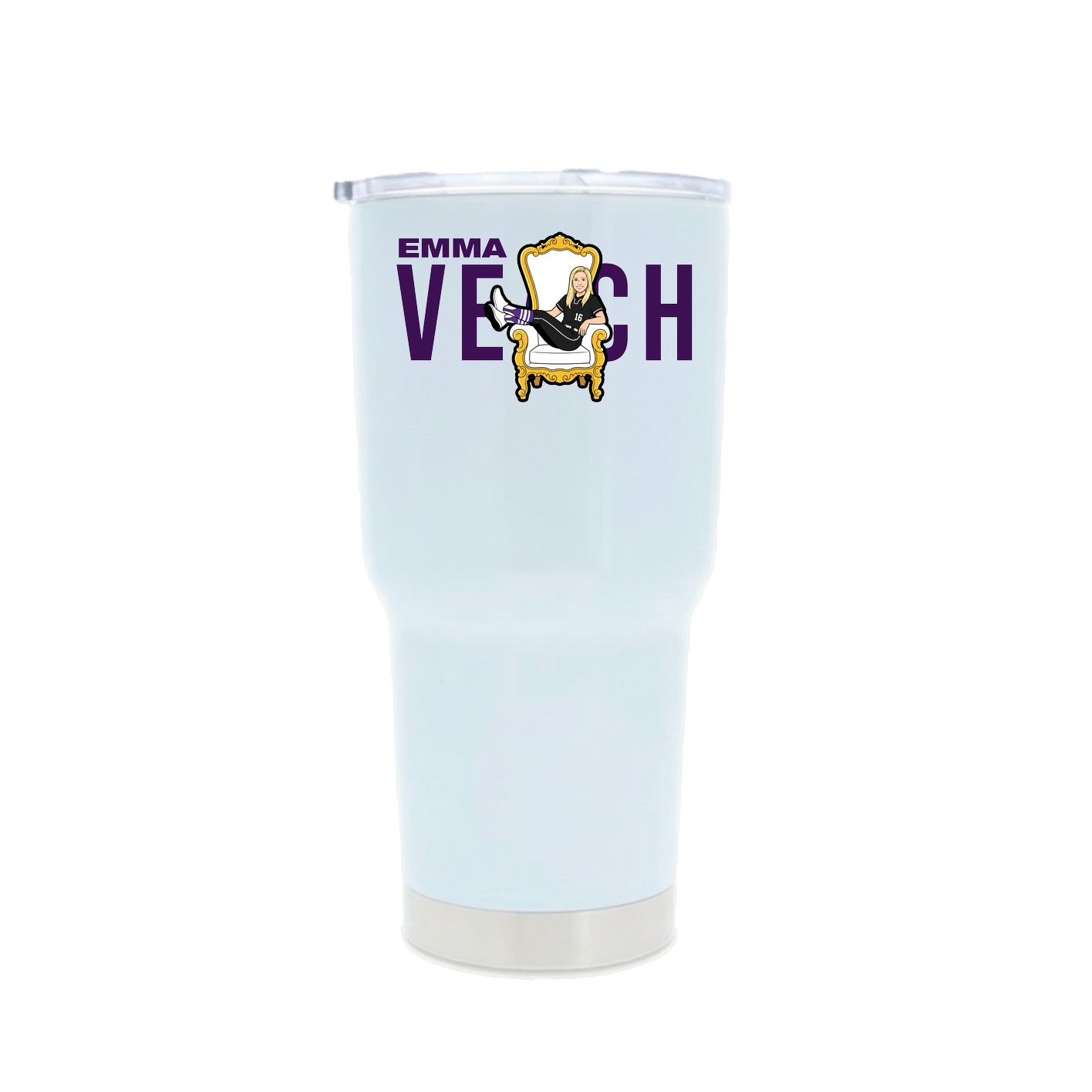 30oz Stainless Steel Tumbler — Player Name in White
