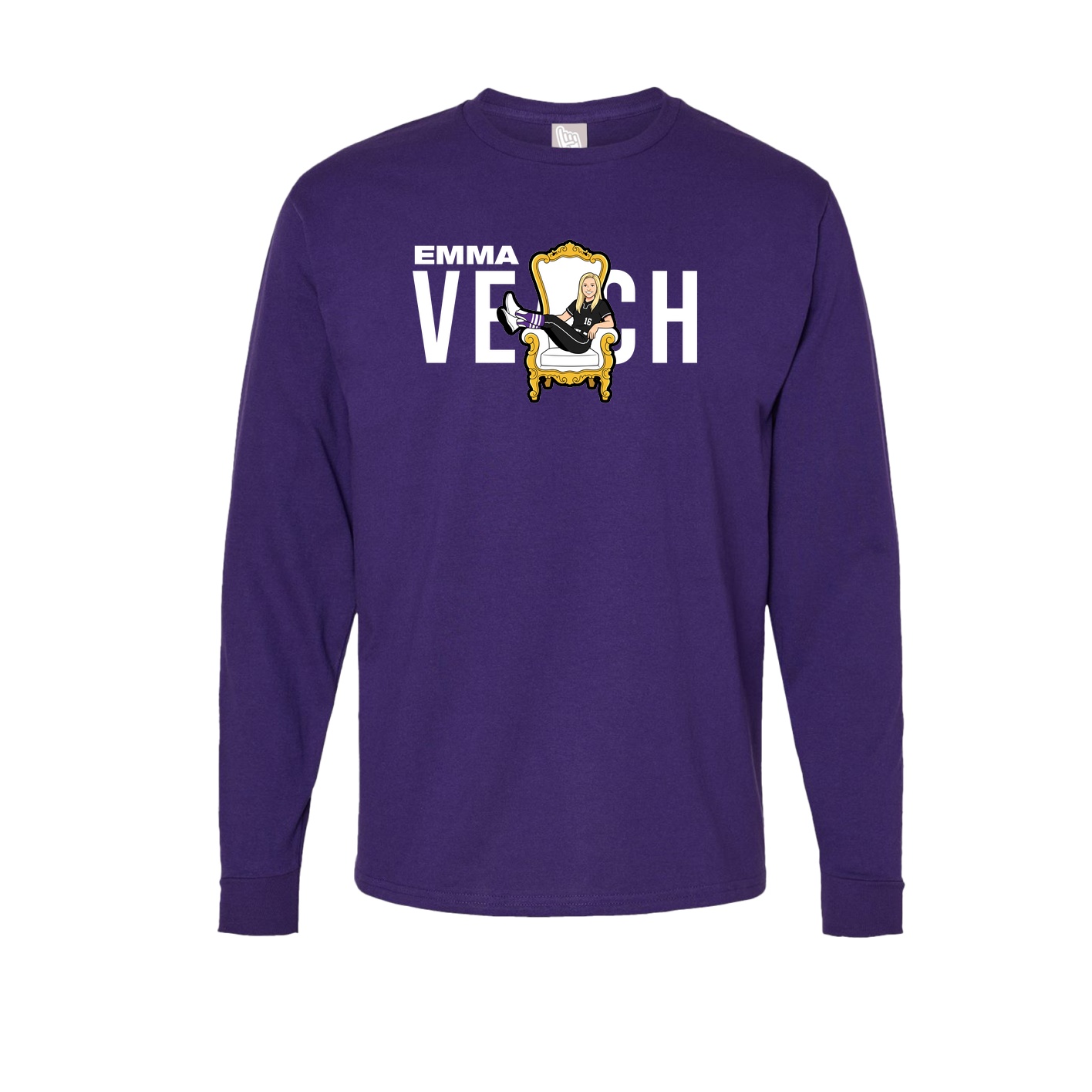 Long Sleeve Tee — Player Name in Purple
