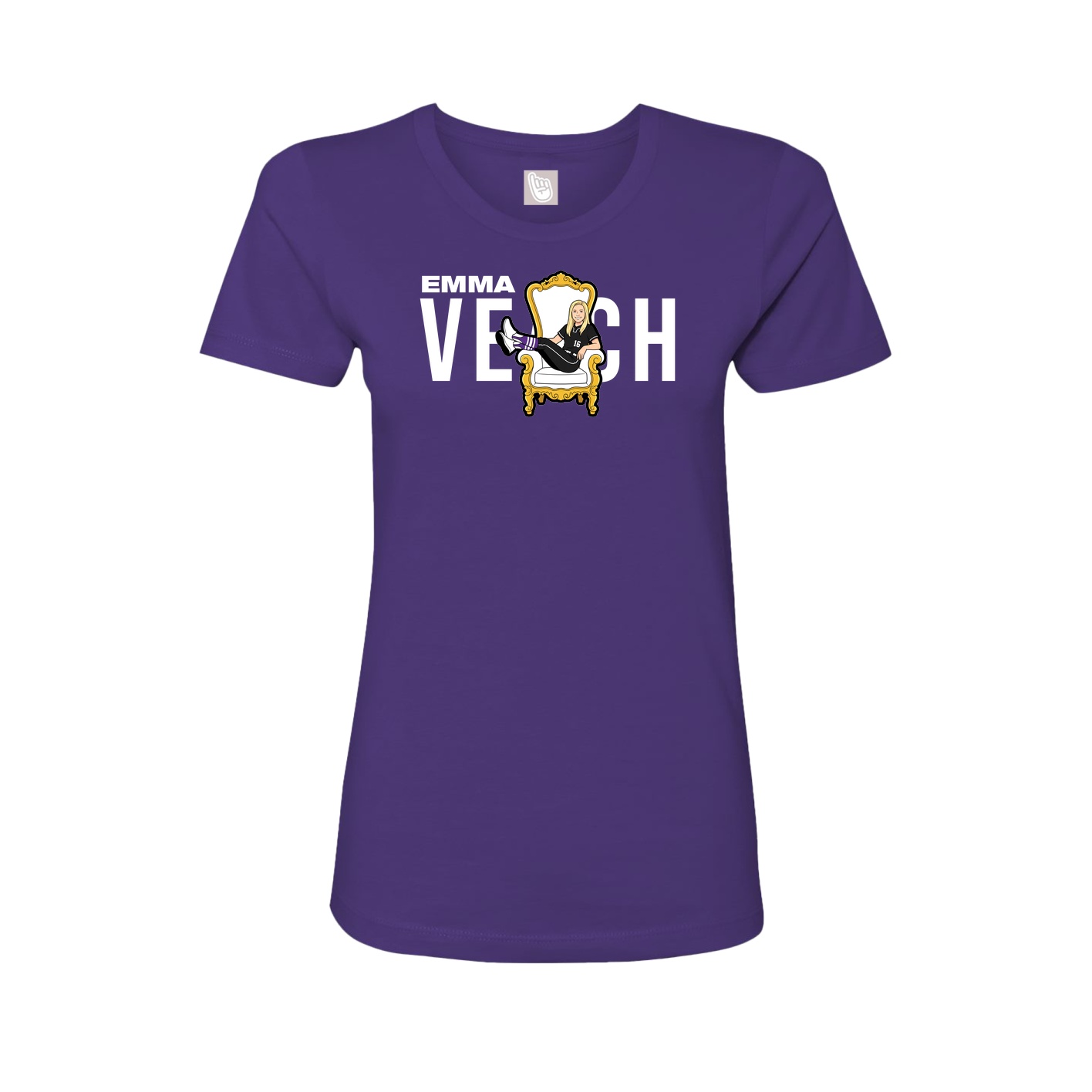 Fitted Women's Tee — Player Name in Purple