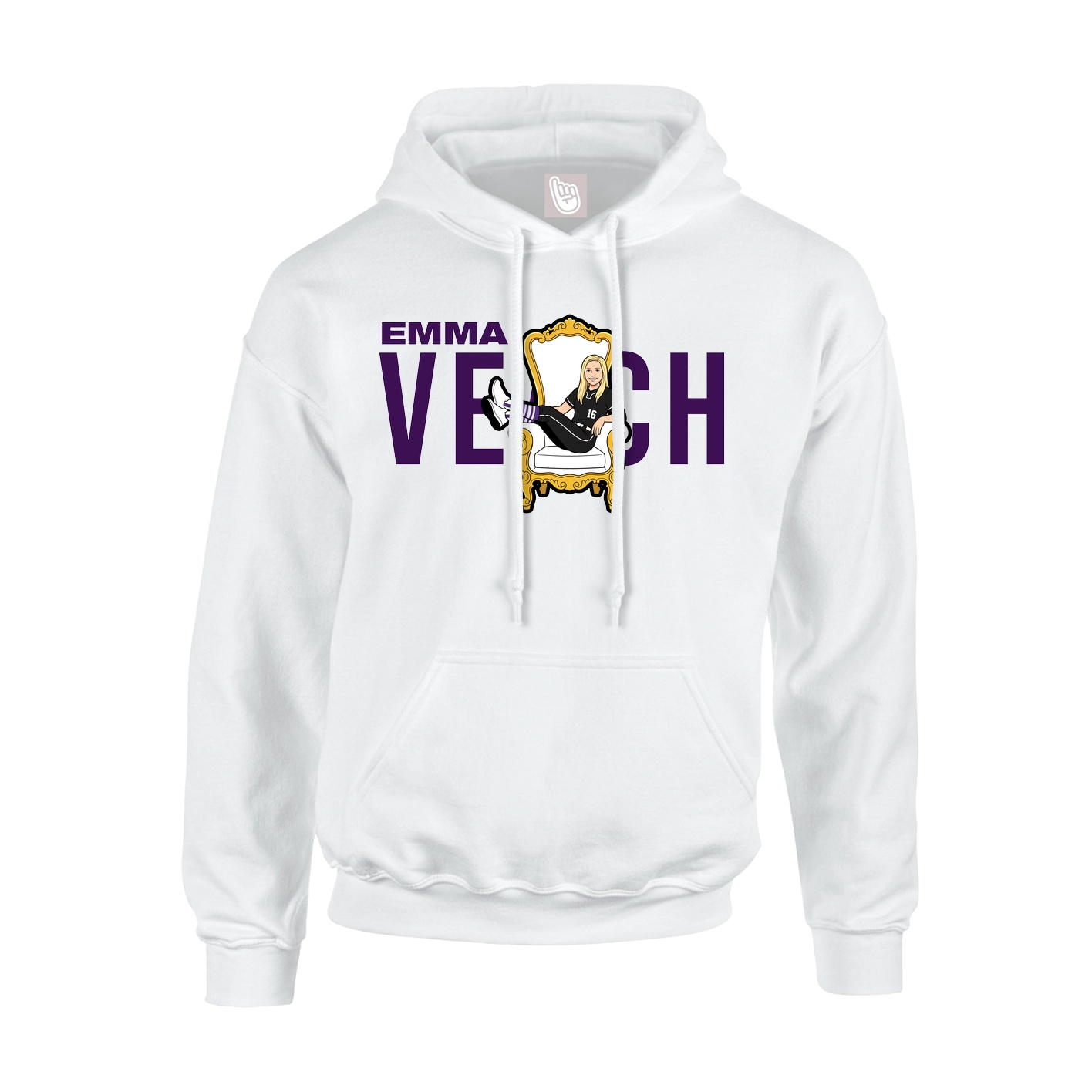 Youth Hoodie — Player Name in White