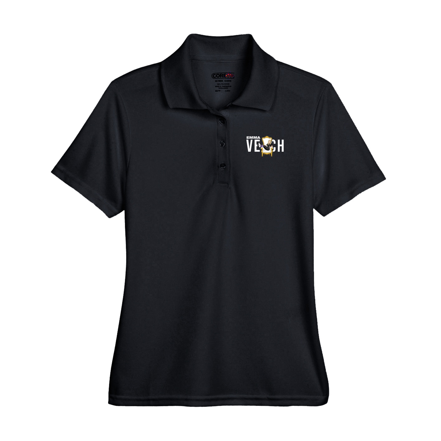 Performance Polo — Player Name in Black