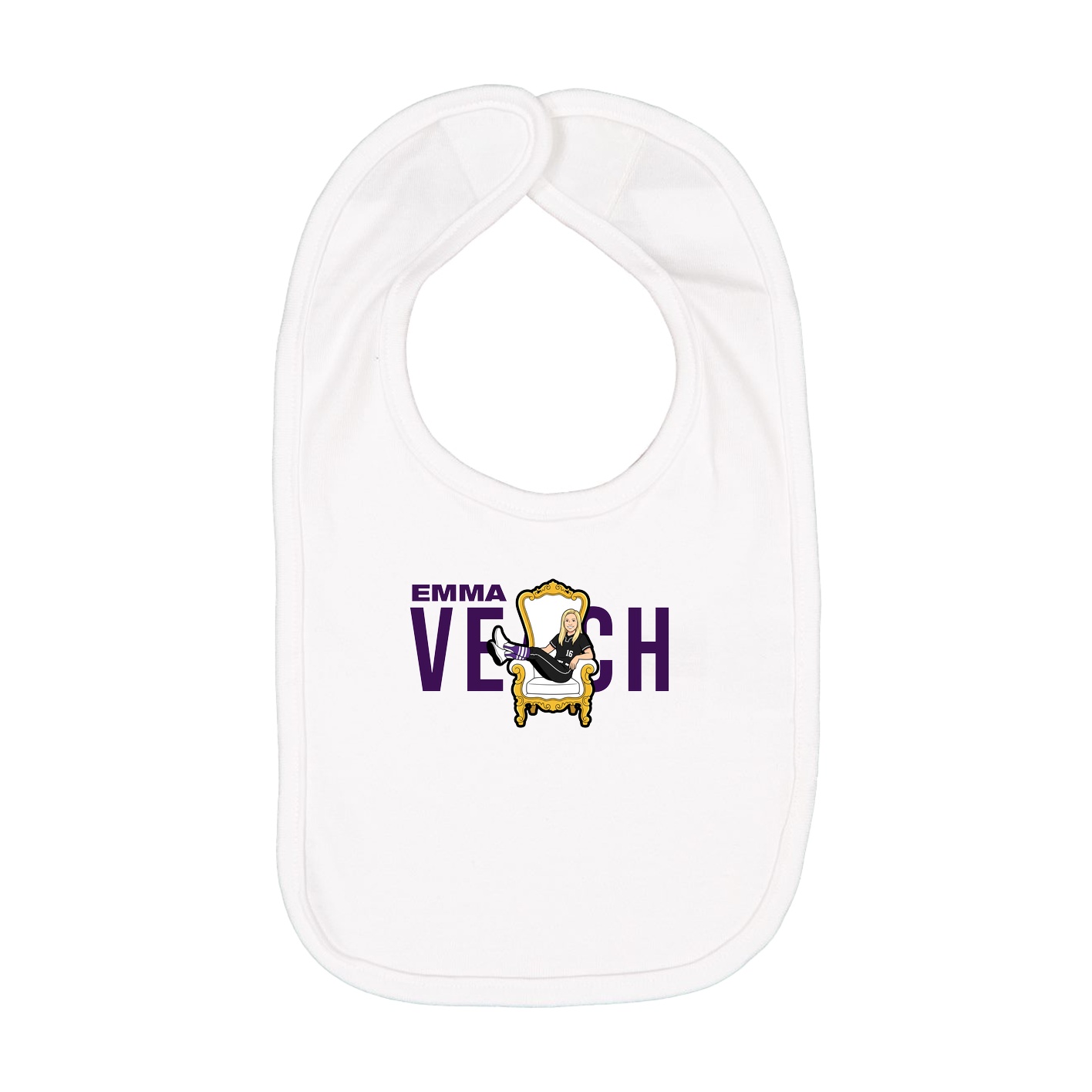 Infant Bib — Player Name in White