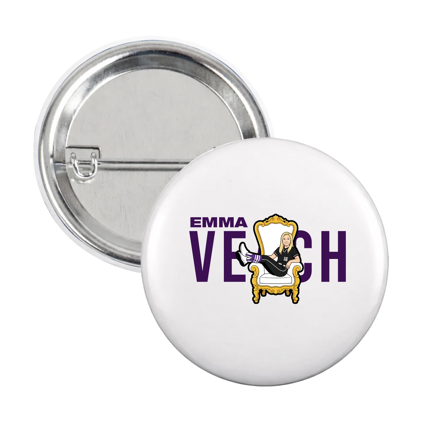 Game Day Button — Player Name in White