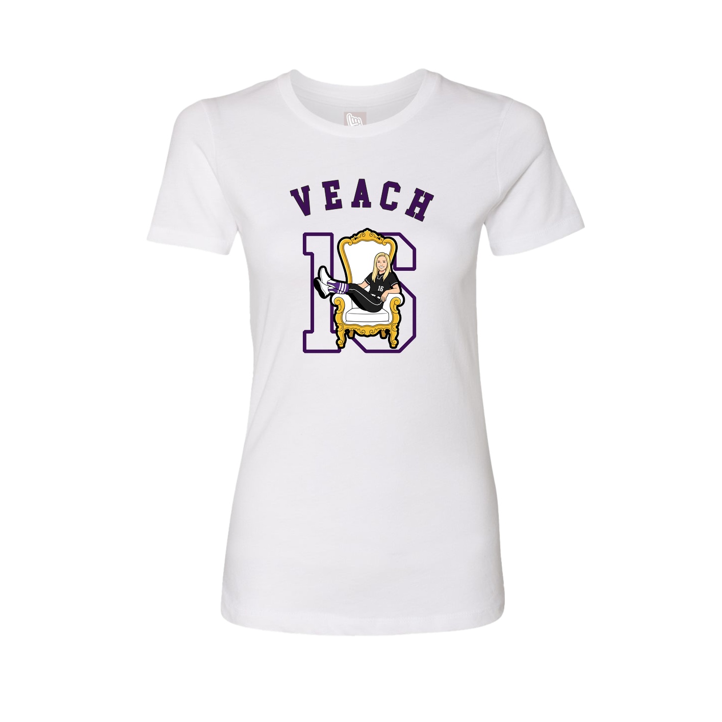 Fitted Women's Tee — Shirsey Arch in White
