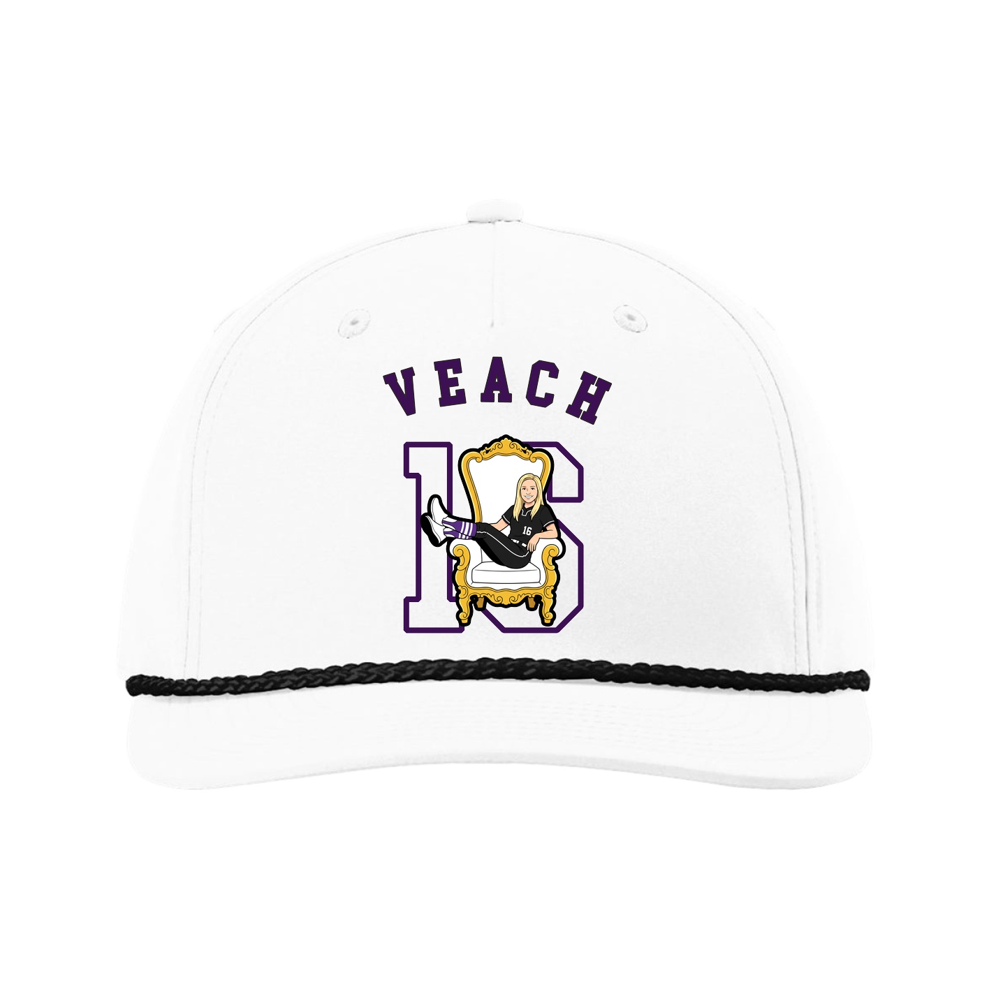 Five-Panel Classic Rope Cap — Shirsey Arch in White