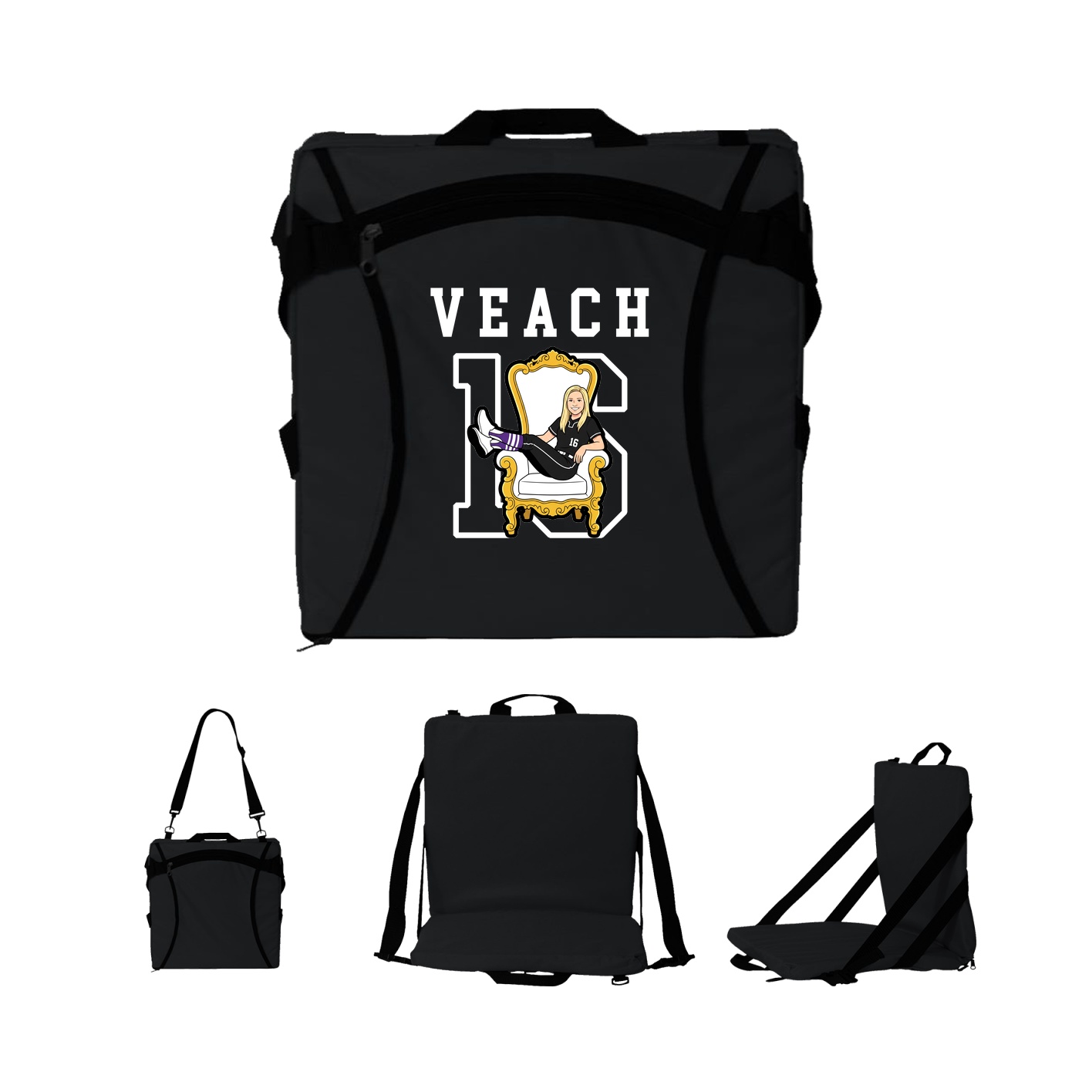 Folding Stadium Seat — Shirsey in Black