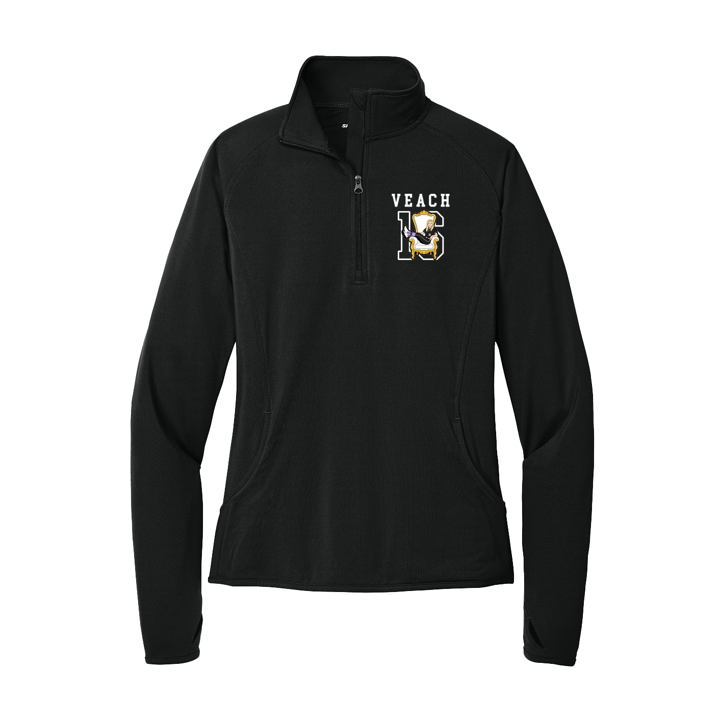Women's Q-Zip Pullover — Shirsey in Black