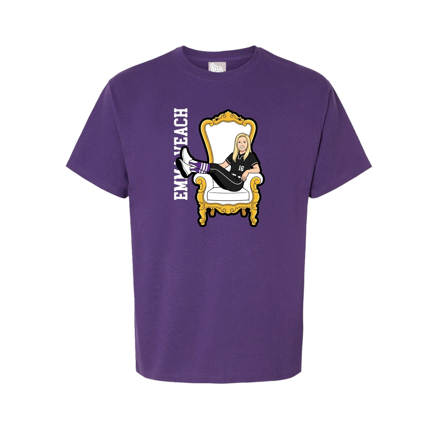 Youth Tee — Name Vertical in Purple