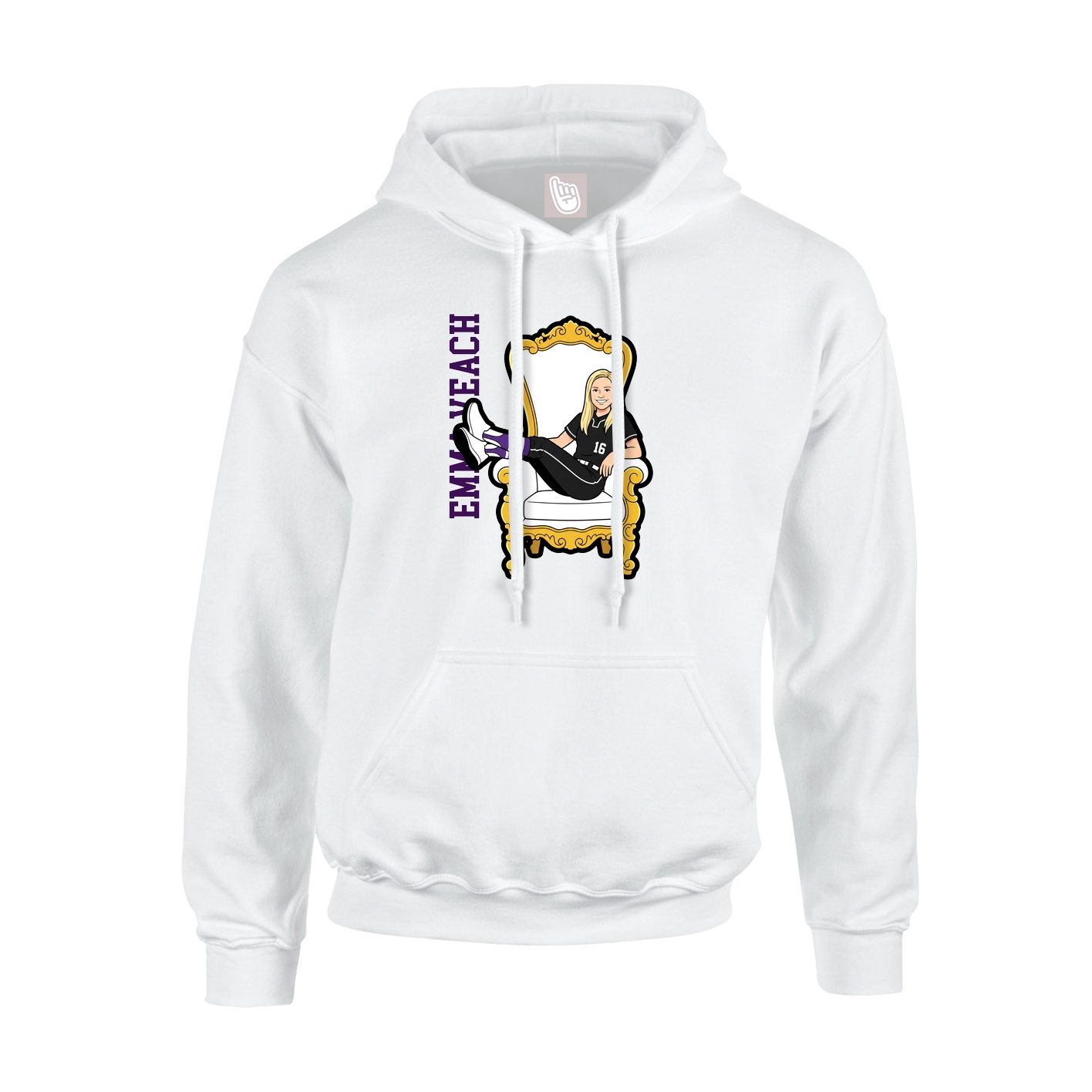 Hoodie — Name Vertical in White