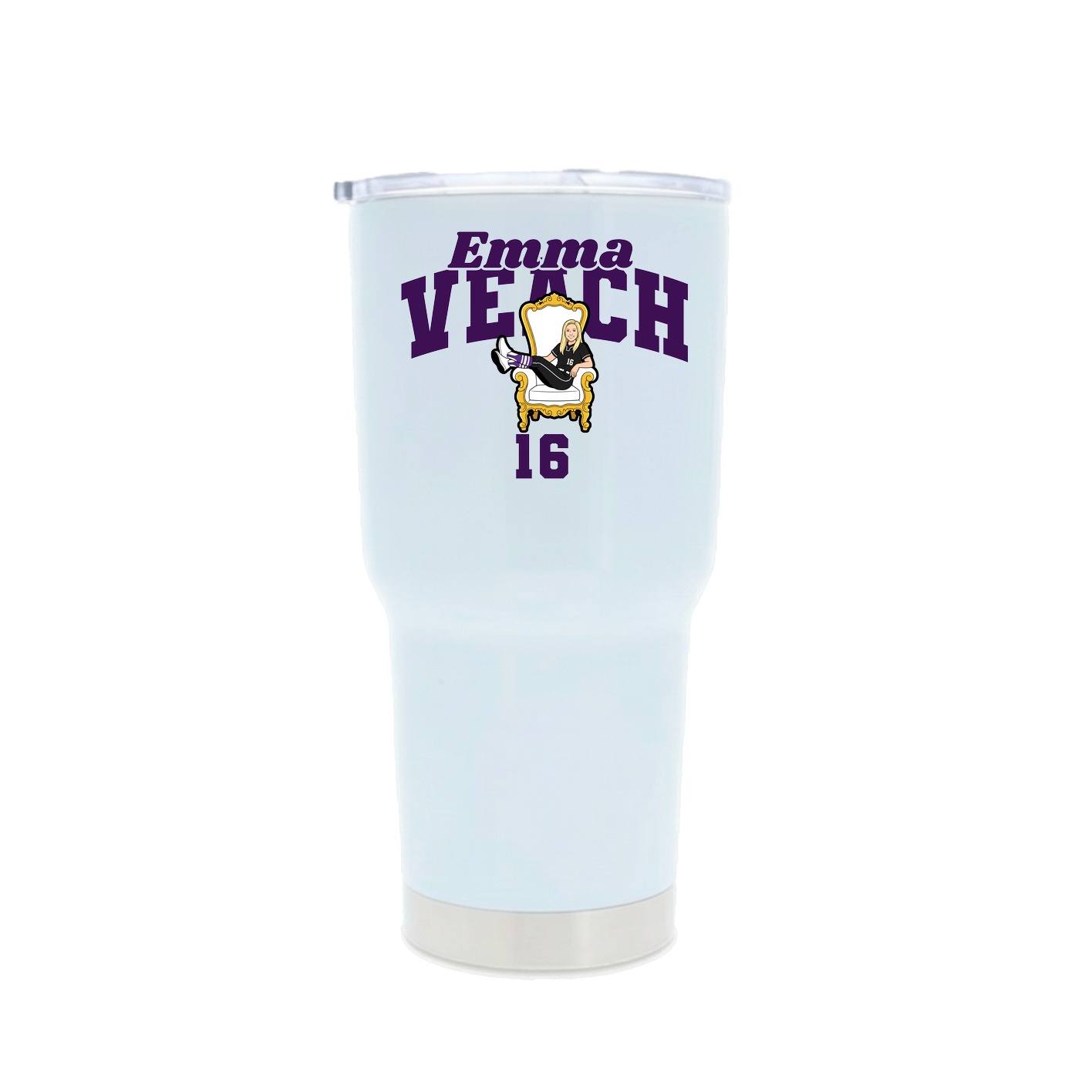 30oz Stainless Steel Tumbler — Signature Arch in White