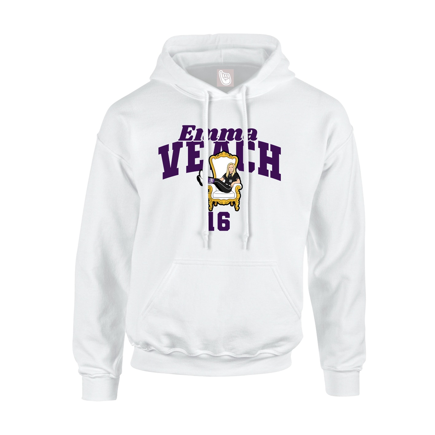 Hoodie — Signature Arch in White