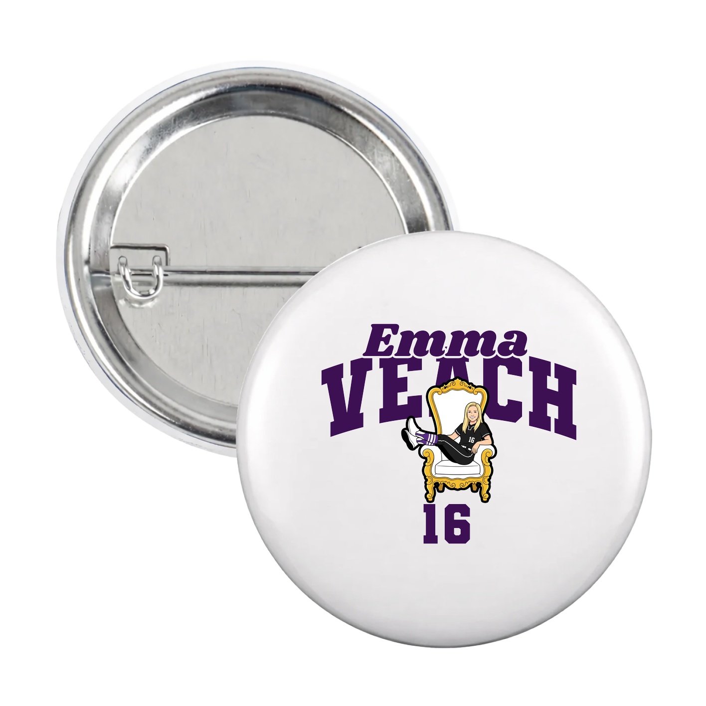 Game Day Button — Signature Arch in White
