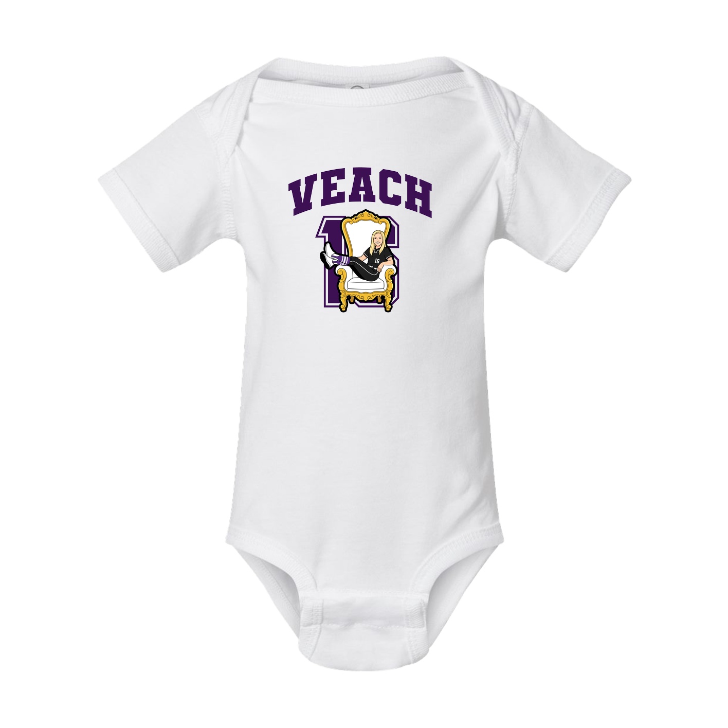 Baby Onesie — Number in White