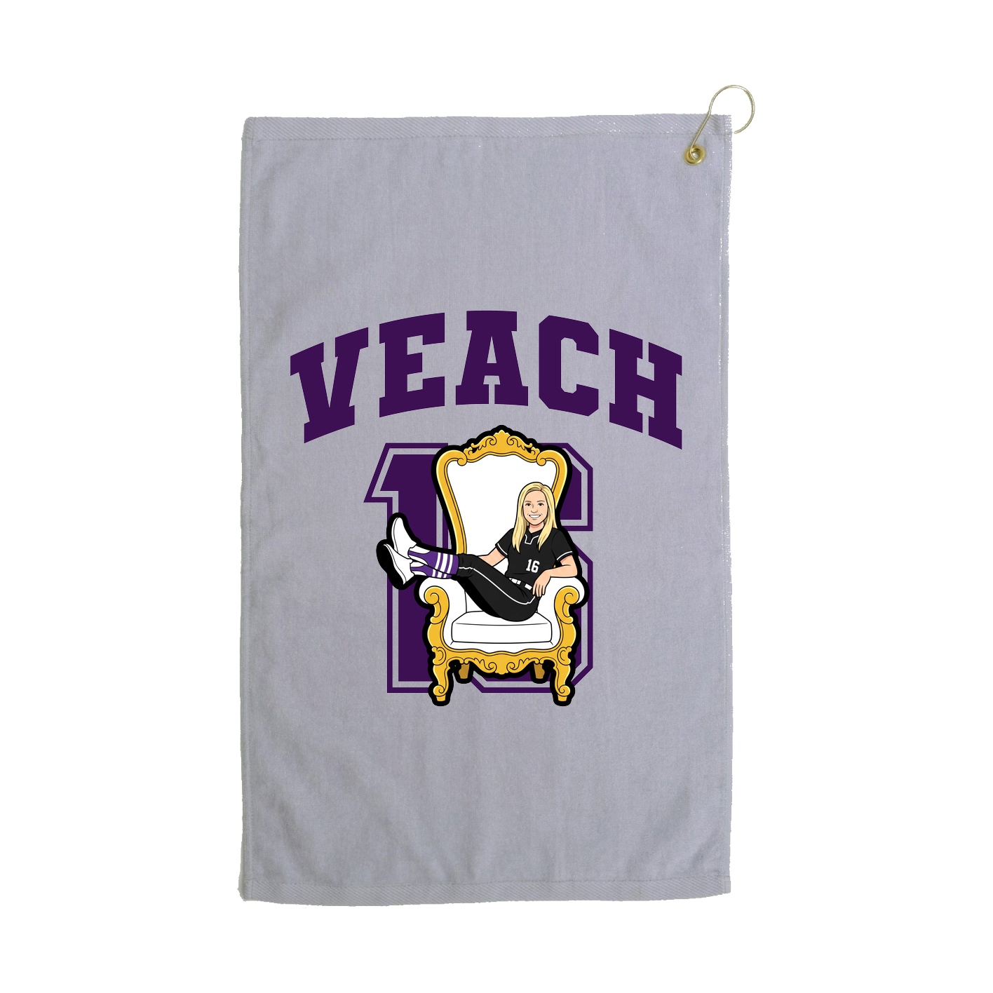 Golf Towel — Number in Grey