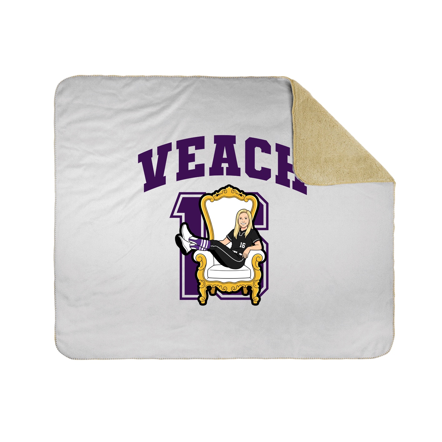 Throw Blanket — Number in White