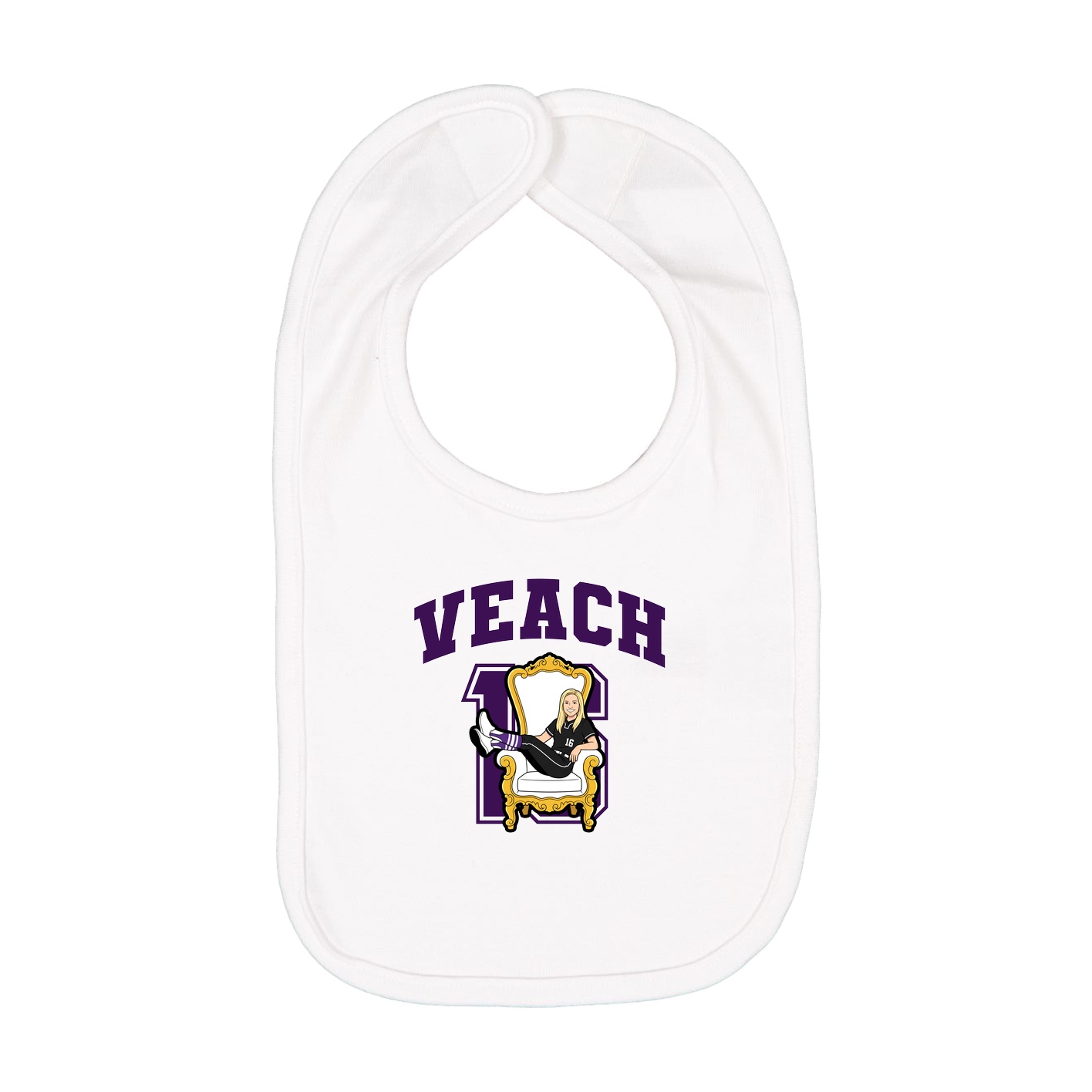 Infant Bib — Number in White