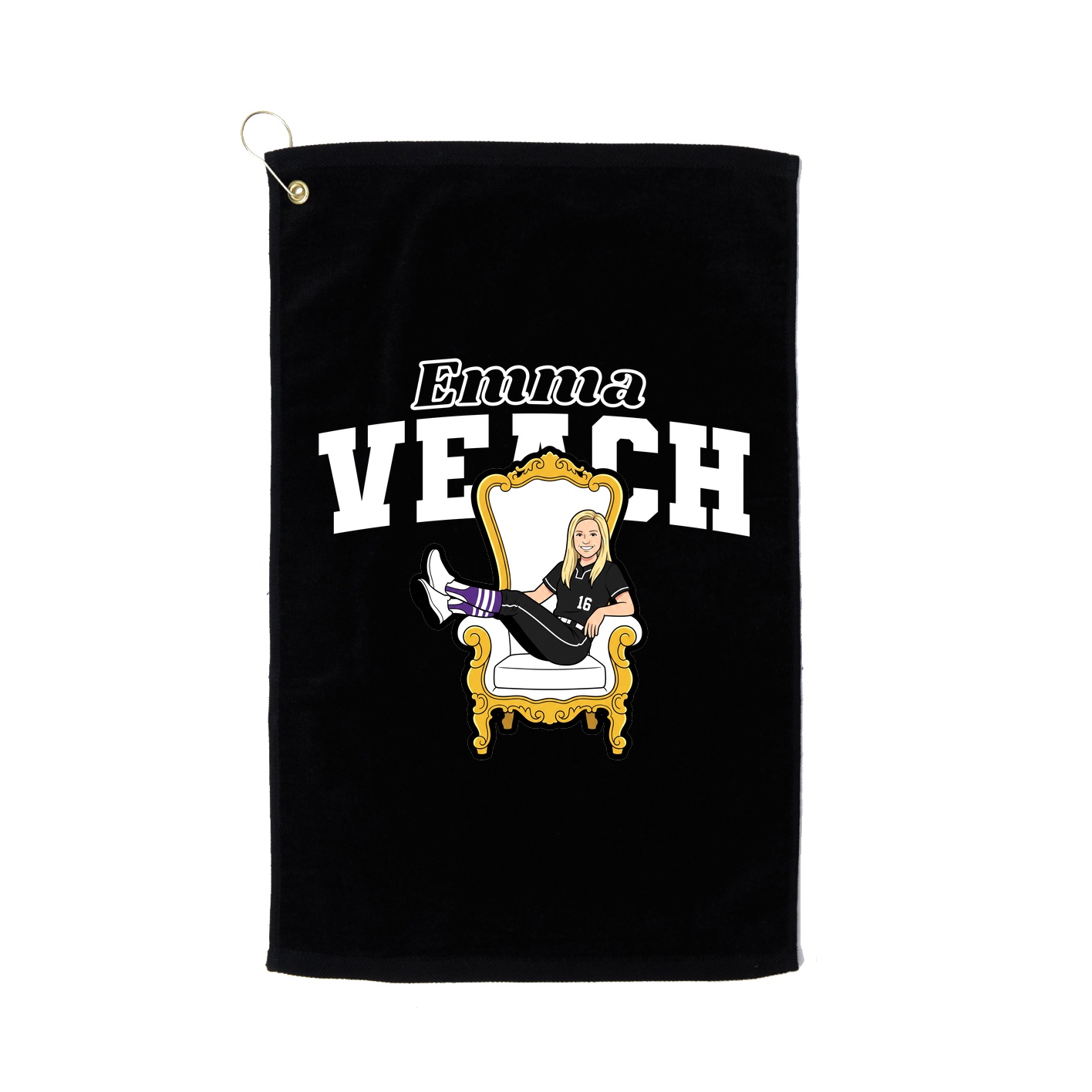 Golf Towel — Name Arch in Black