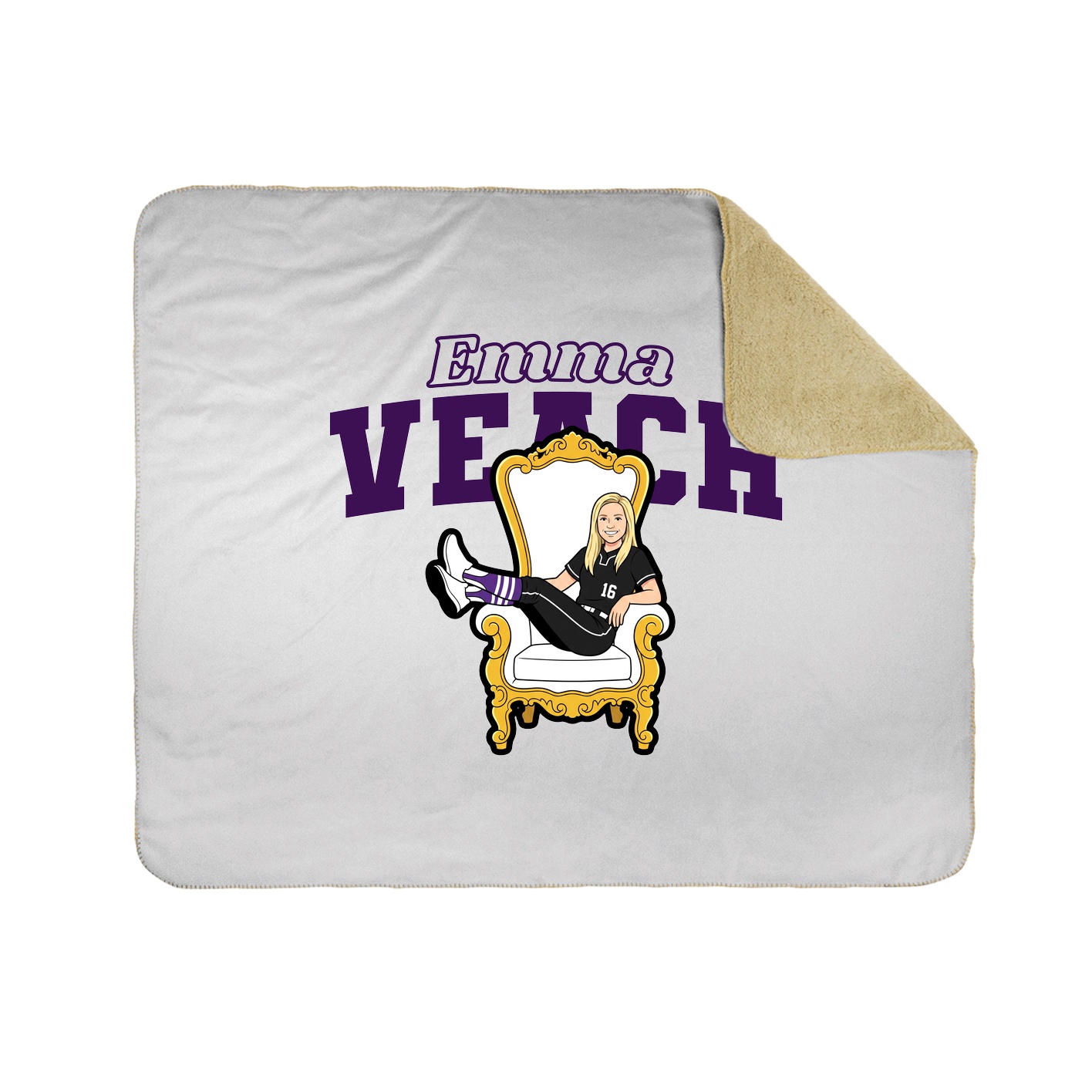 Throw Blanket — Name Arch in White