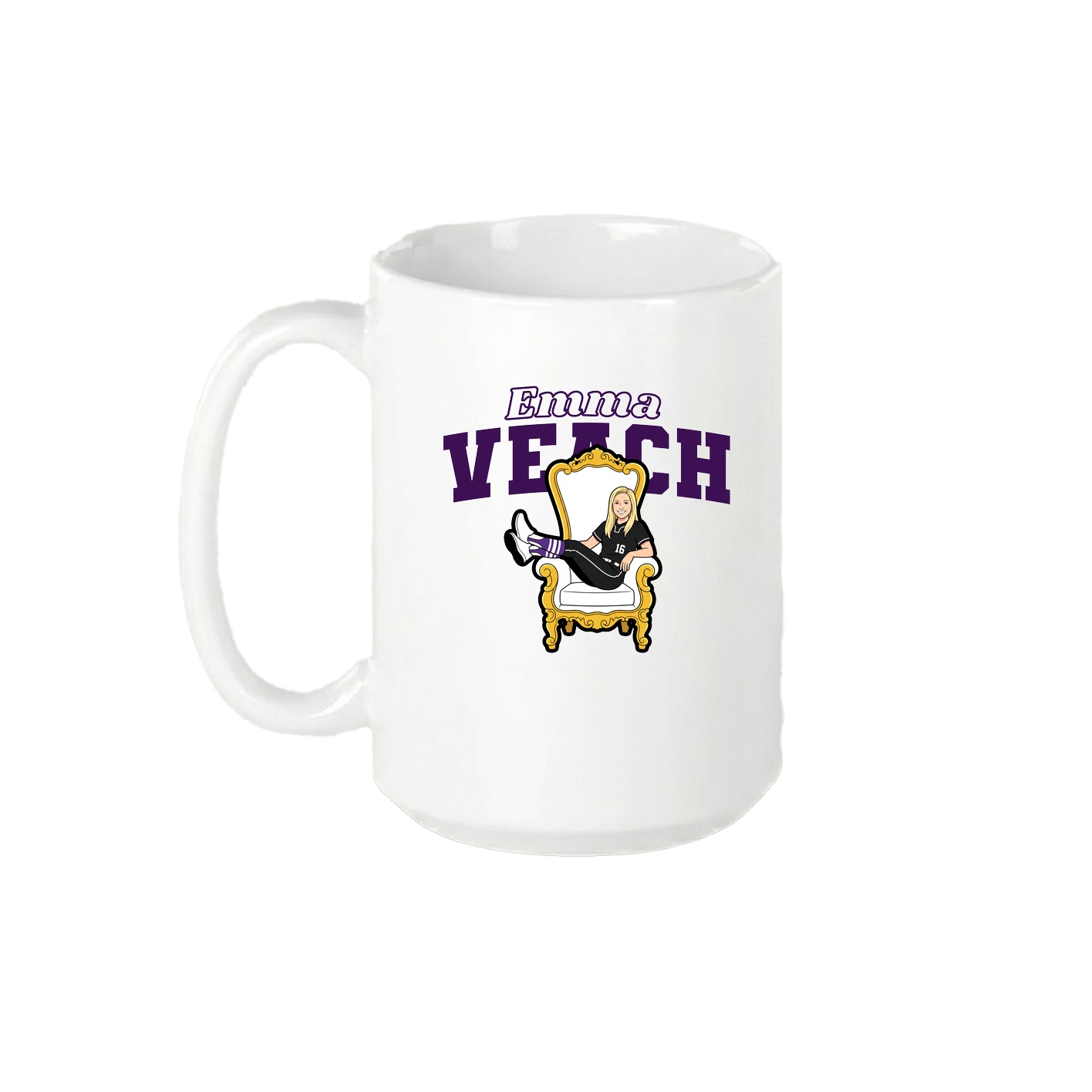 15oz Coffee Mug — Name Arch in White