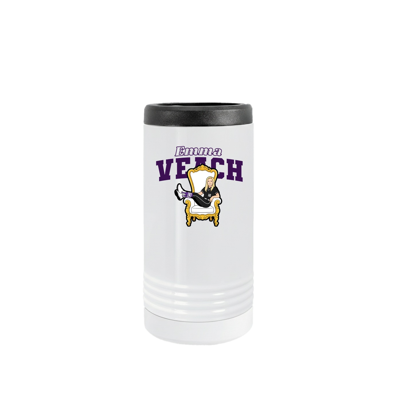 Slim Beverage Holder — Name Arch in White