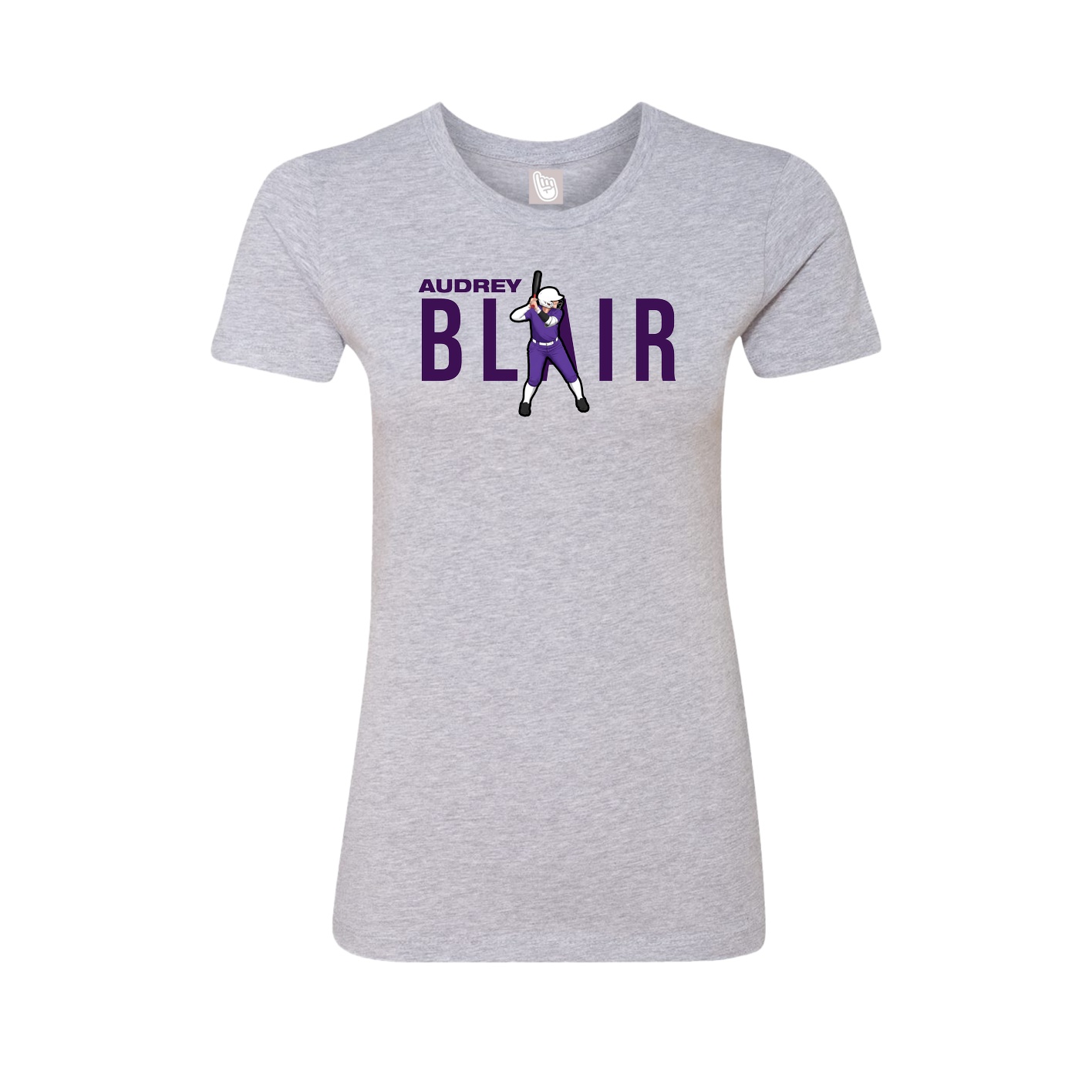 Fitted Women's Tee — Player Name in Grey