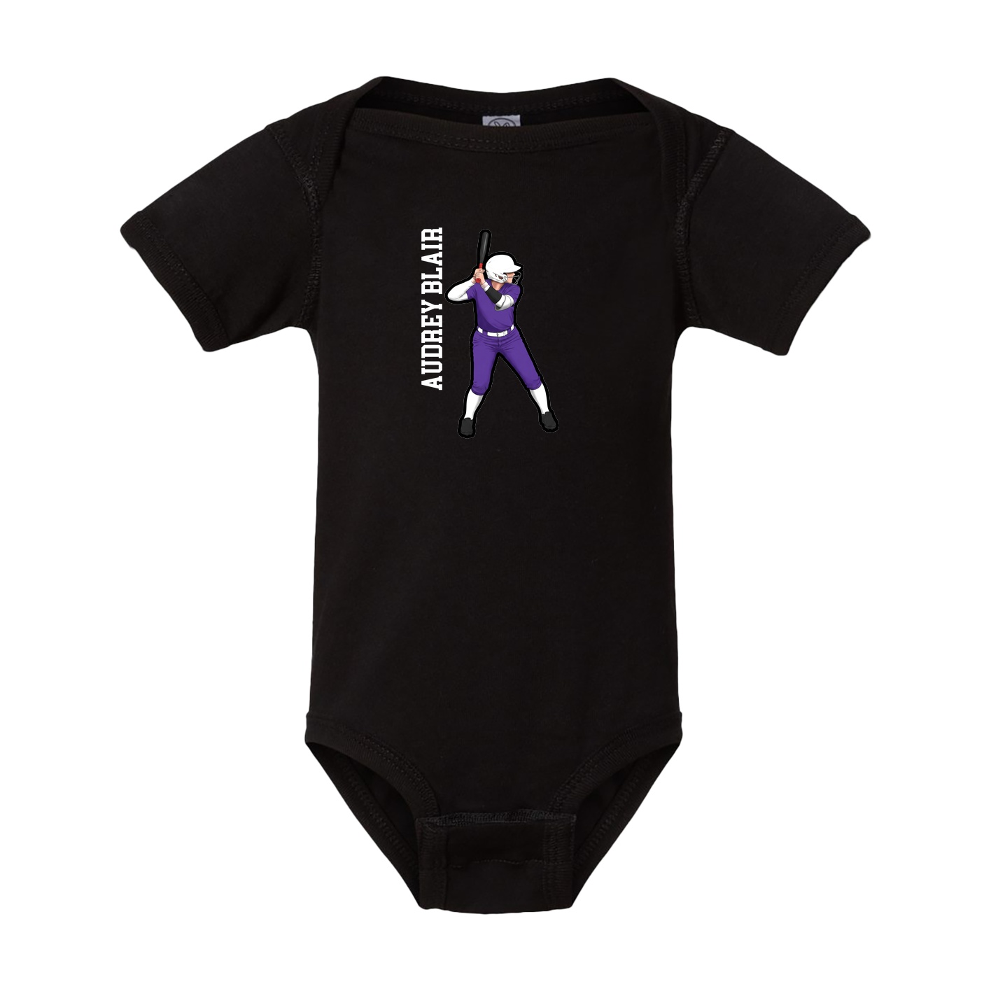 Baby Onesie — Name Vertical in Black