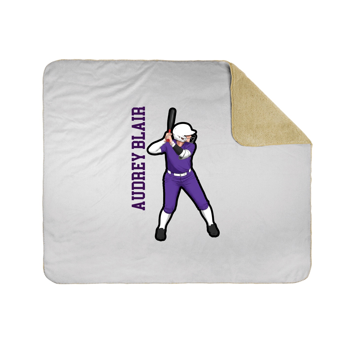 Throw Blanket — Name Vertical in White
