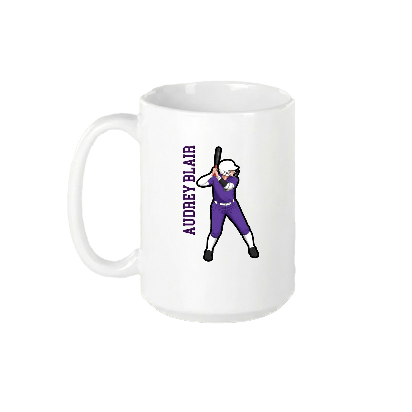 15oz Coffee Mug — Name Vertical in White